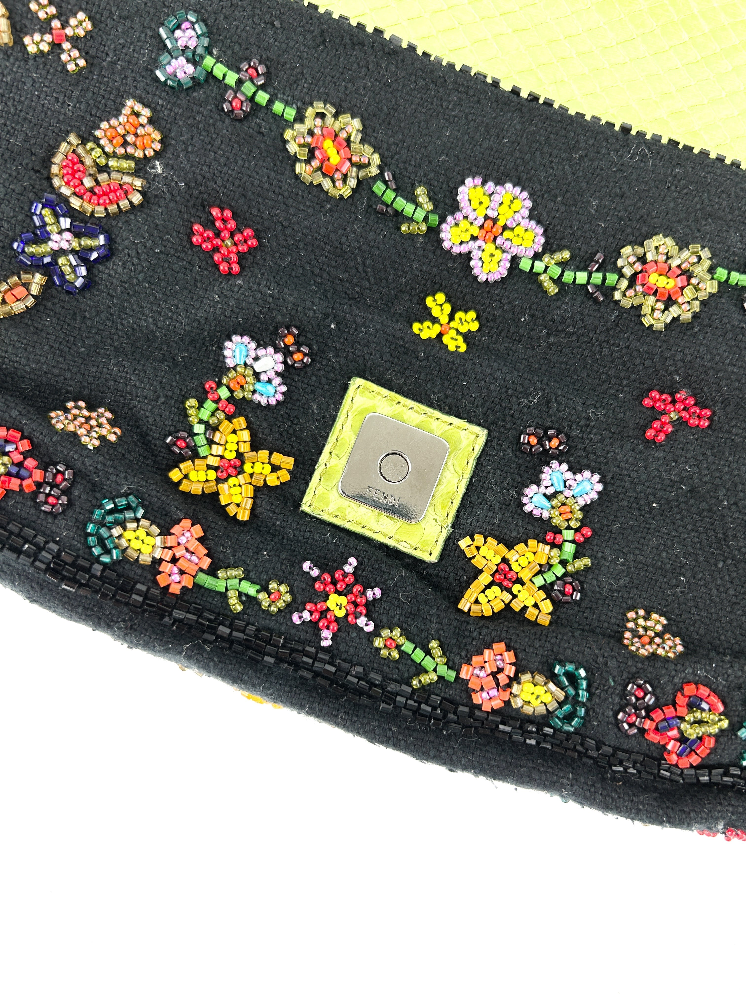 Vintage Fendi Beaded Baguette Shoulder Bag