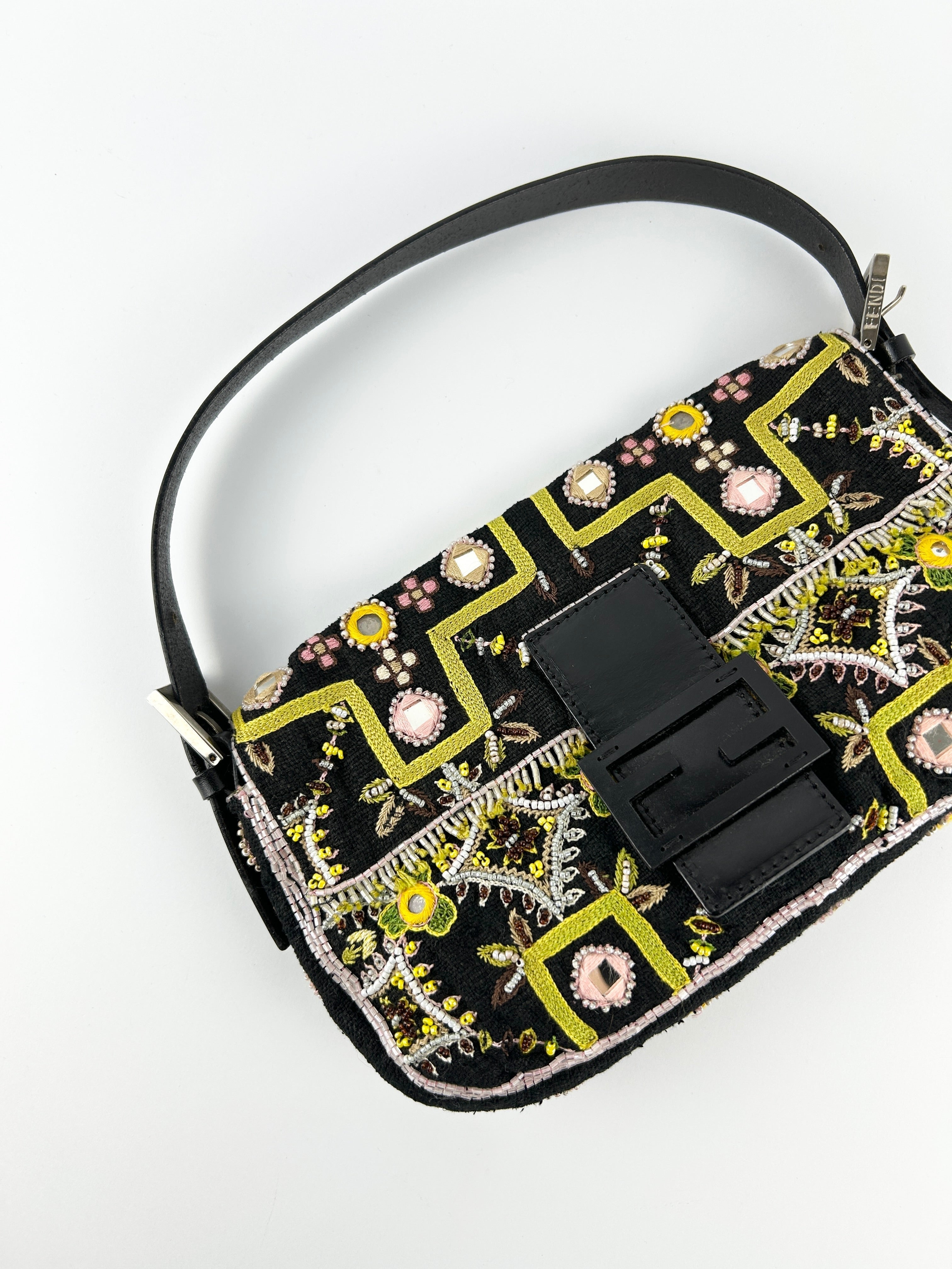 Vintage Fendi Beaded Baguette Shoulder Bag