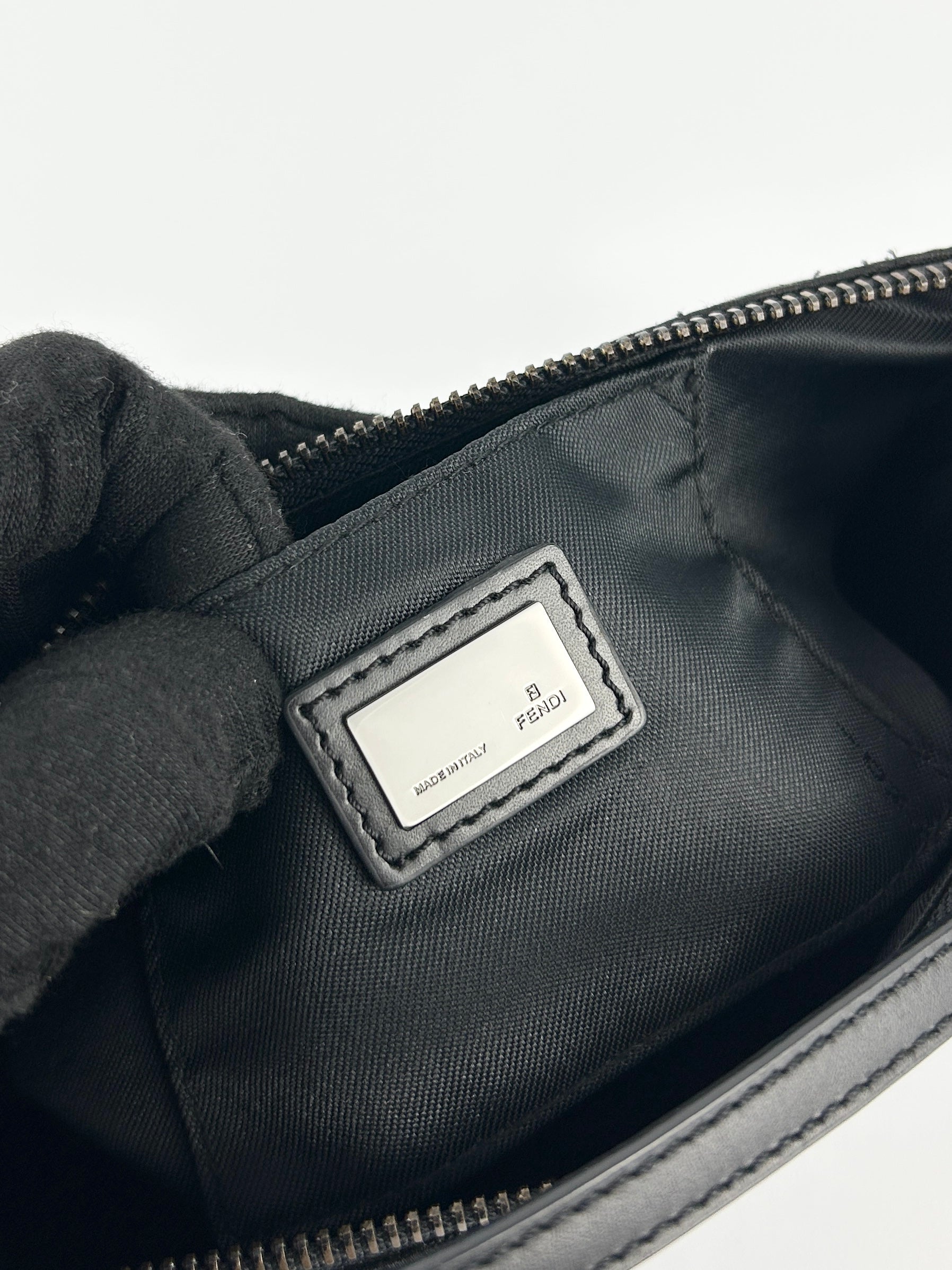 Vintage Fendi Zucca Black Shoulder Bag
