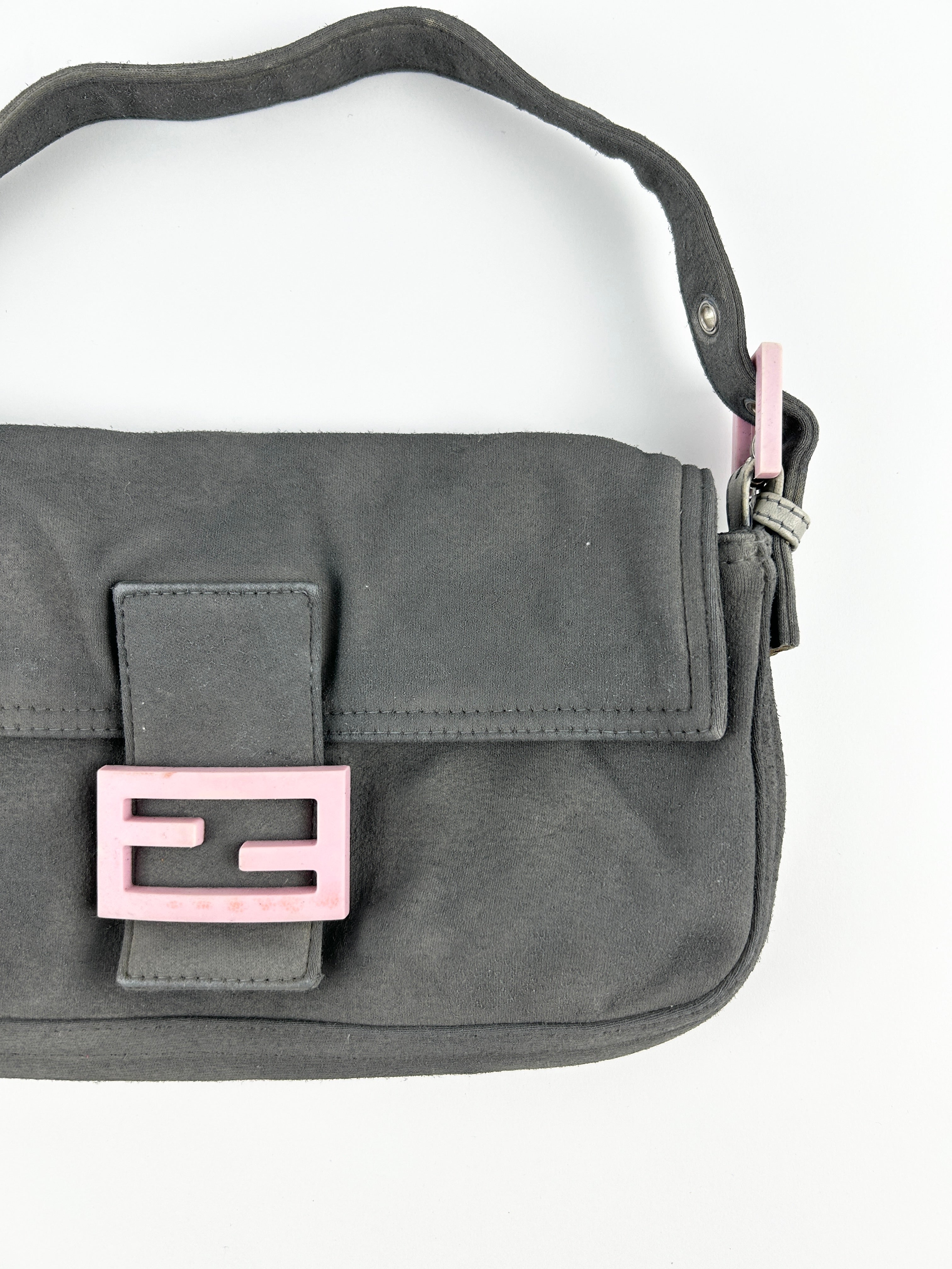 Vintage Fendi FF Jersey Cloth Baguette Shoulder Bag
