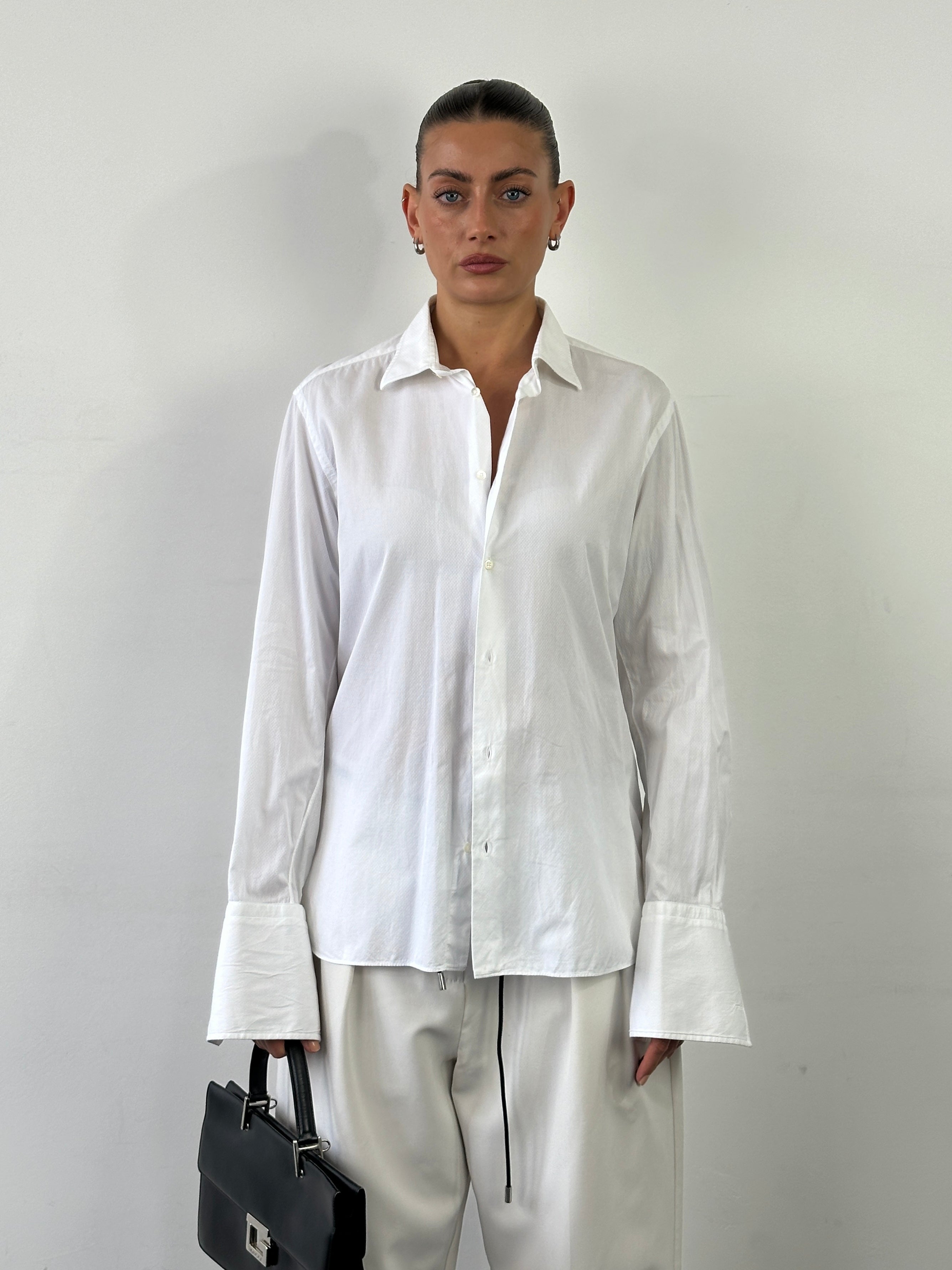 Fendi 00s Pure Cotton Fitted Dress Shirt - M