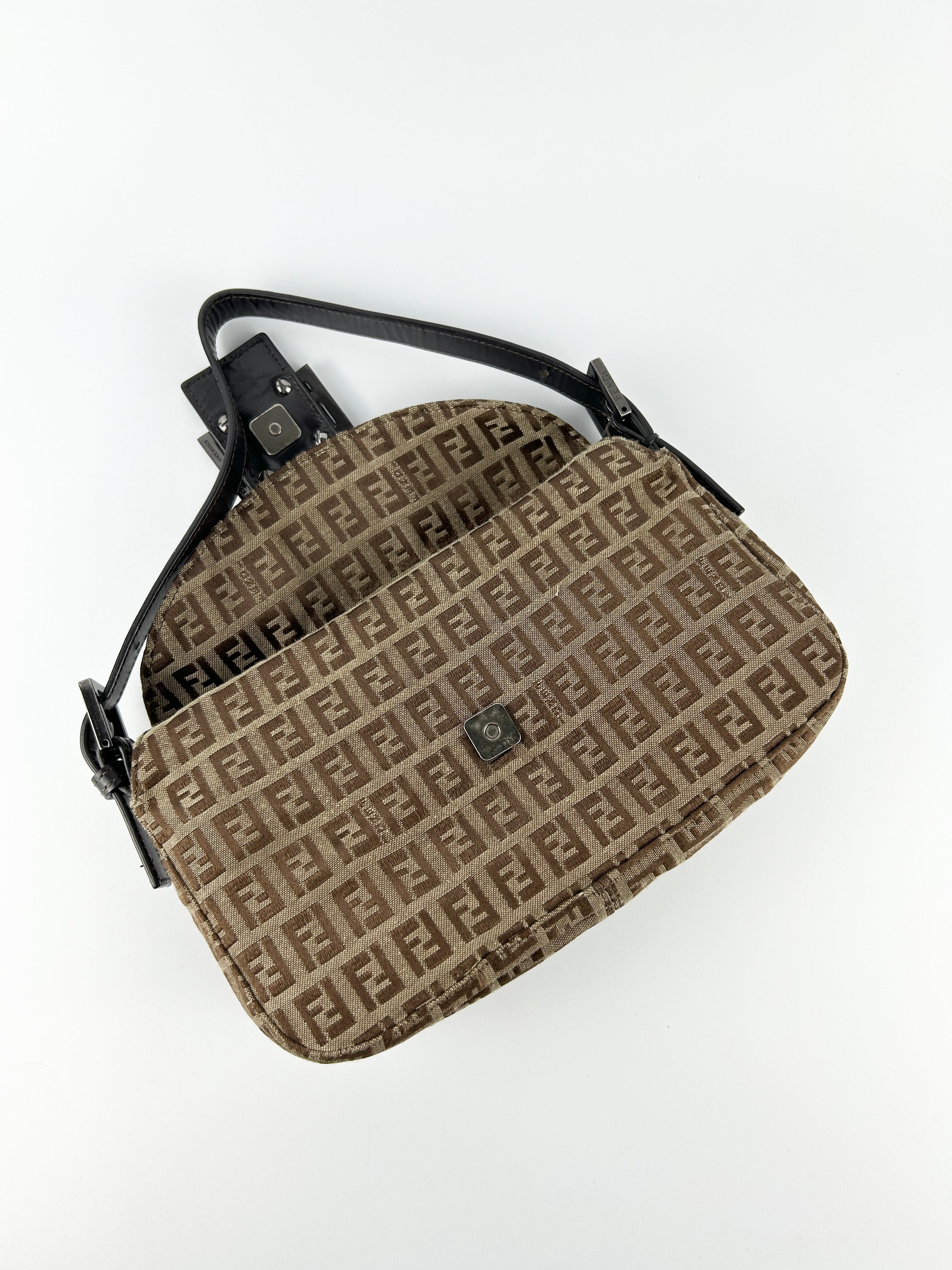 Vintage Fendi Zucca Baguette Shoulder Bag
