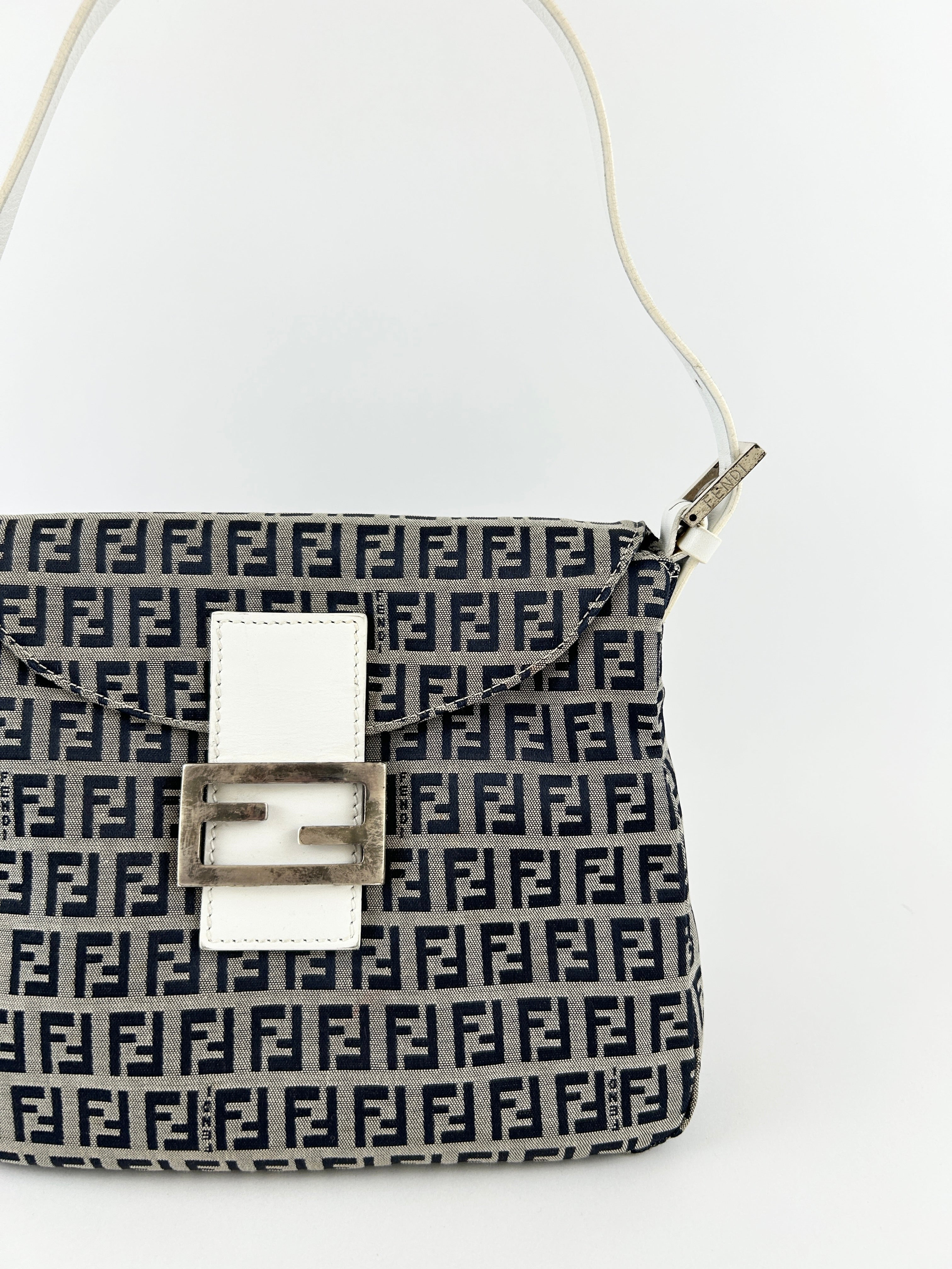 Vintage Fendi Zucca Mamma Baguette Shoulder Bag
