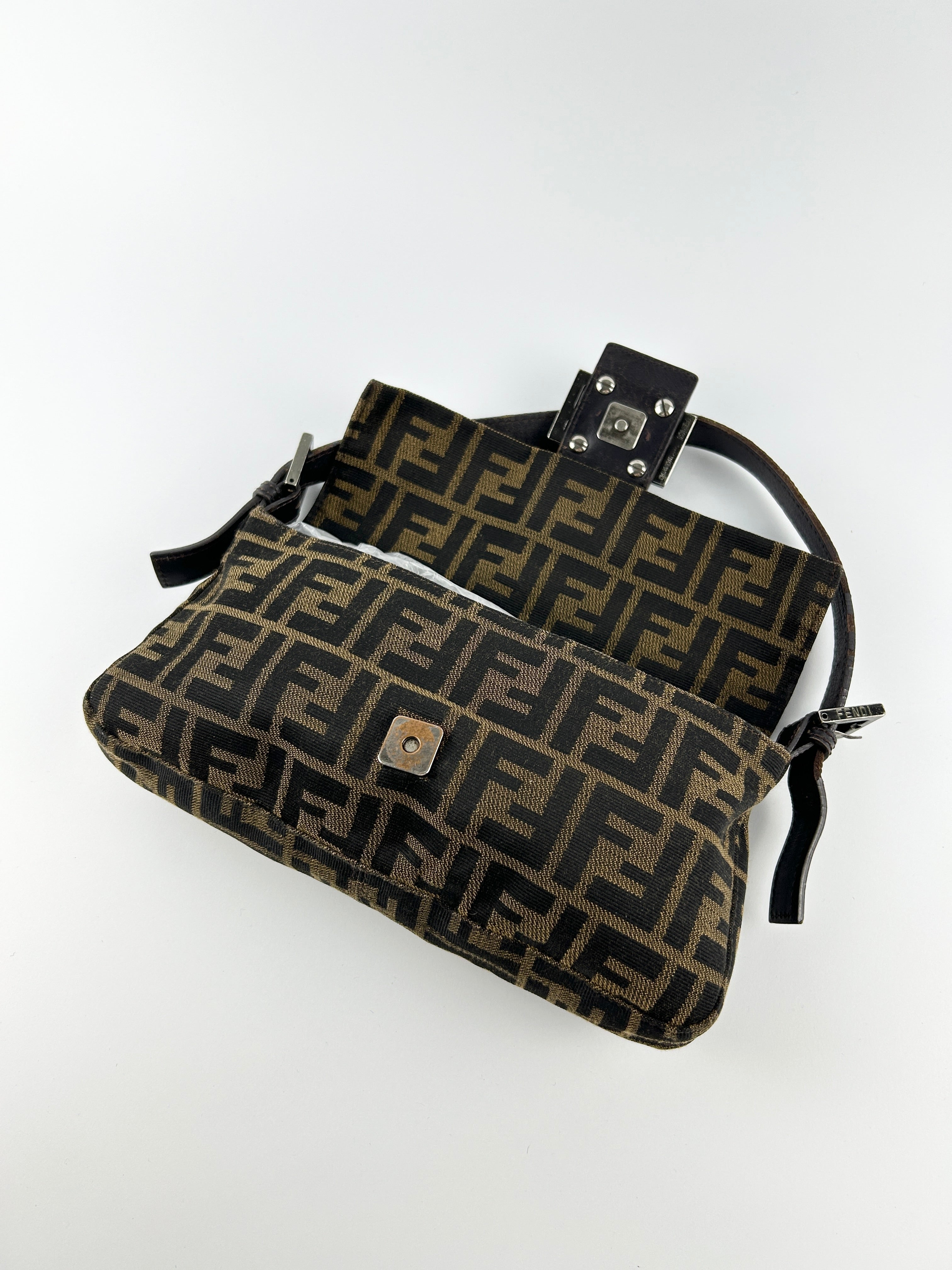 Vintage Fendi Zucca Baguette Shoulder Bag