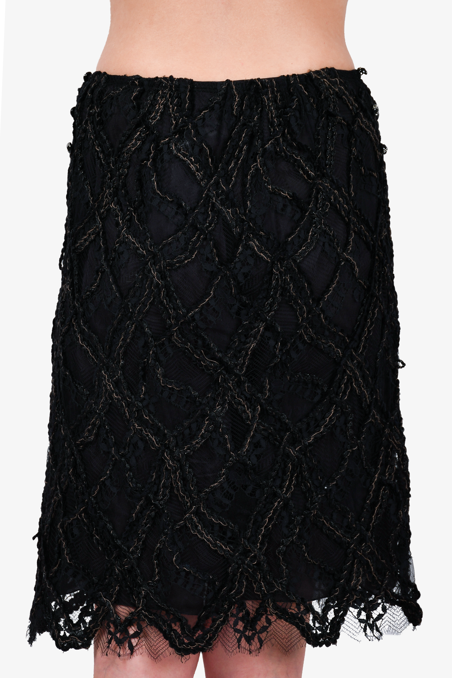 Chanel™ 2006 Black Silk Skirt Size S