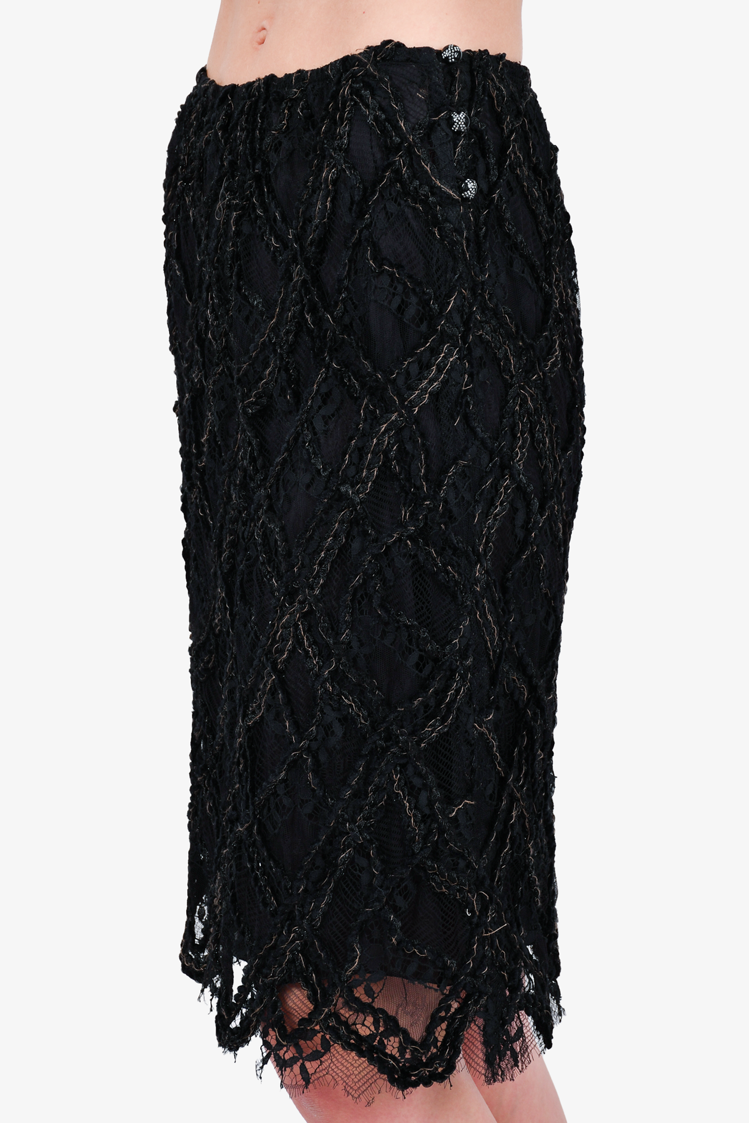 Chanel™ 2006 Black Silk Skirt Size S