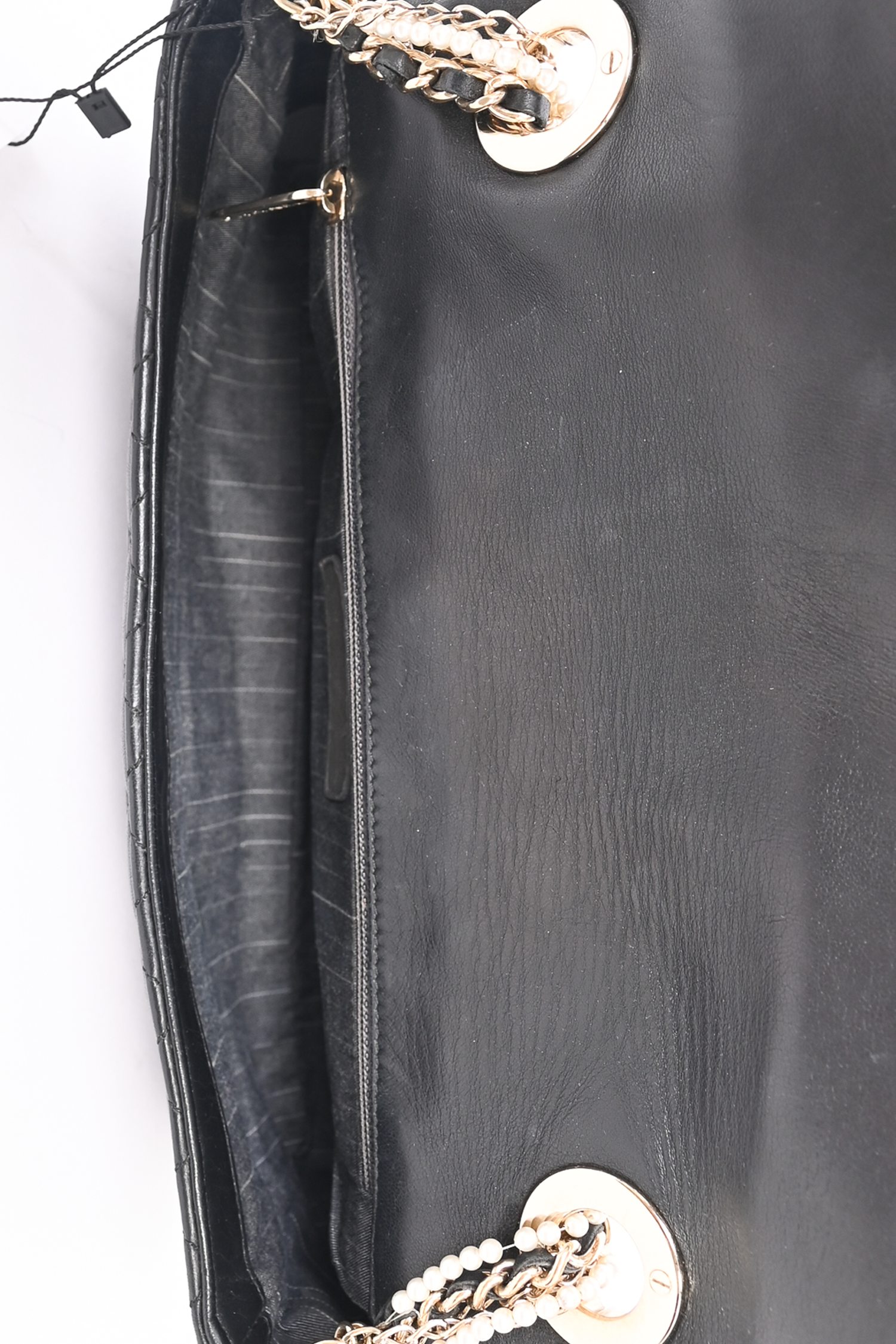 Chanel™ 2008/09 Black Quilted Lambskin Westminster Pearl Strap CC Flap Bag
