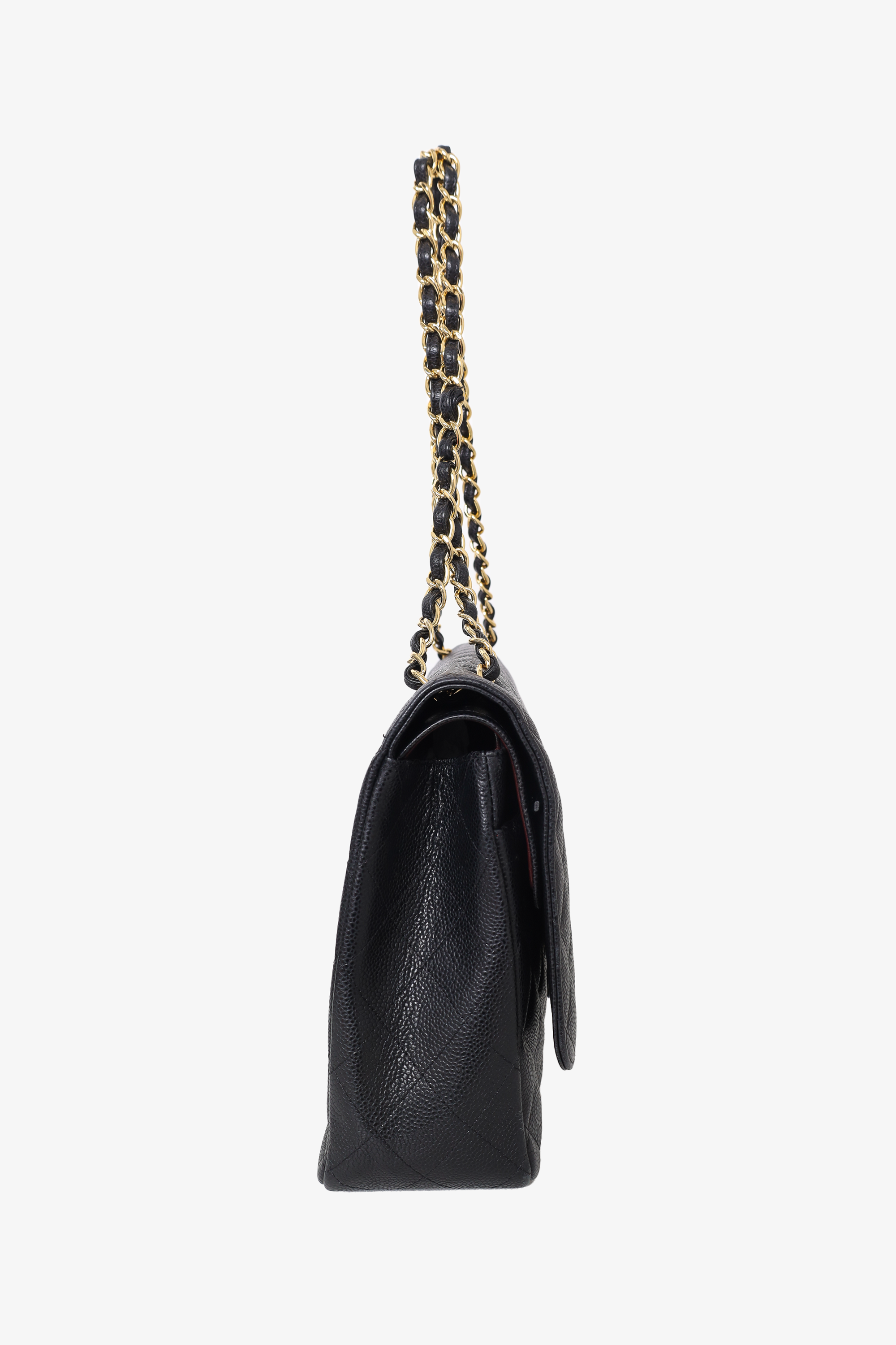 Chanel™ 2017 Black Caviar Leather Maxi Double Flap Bag