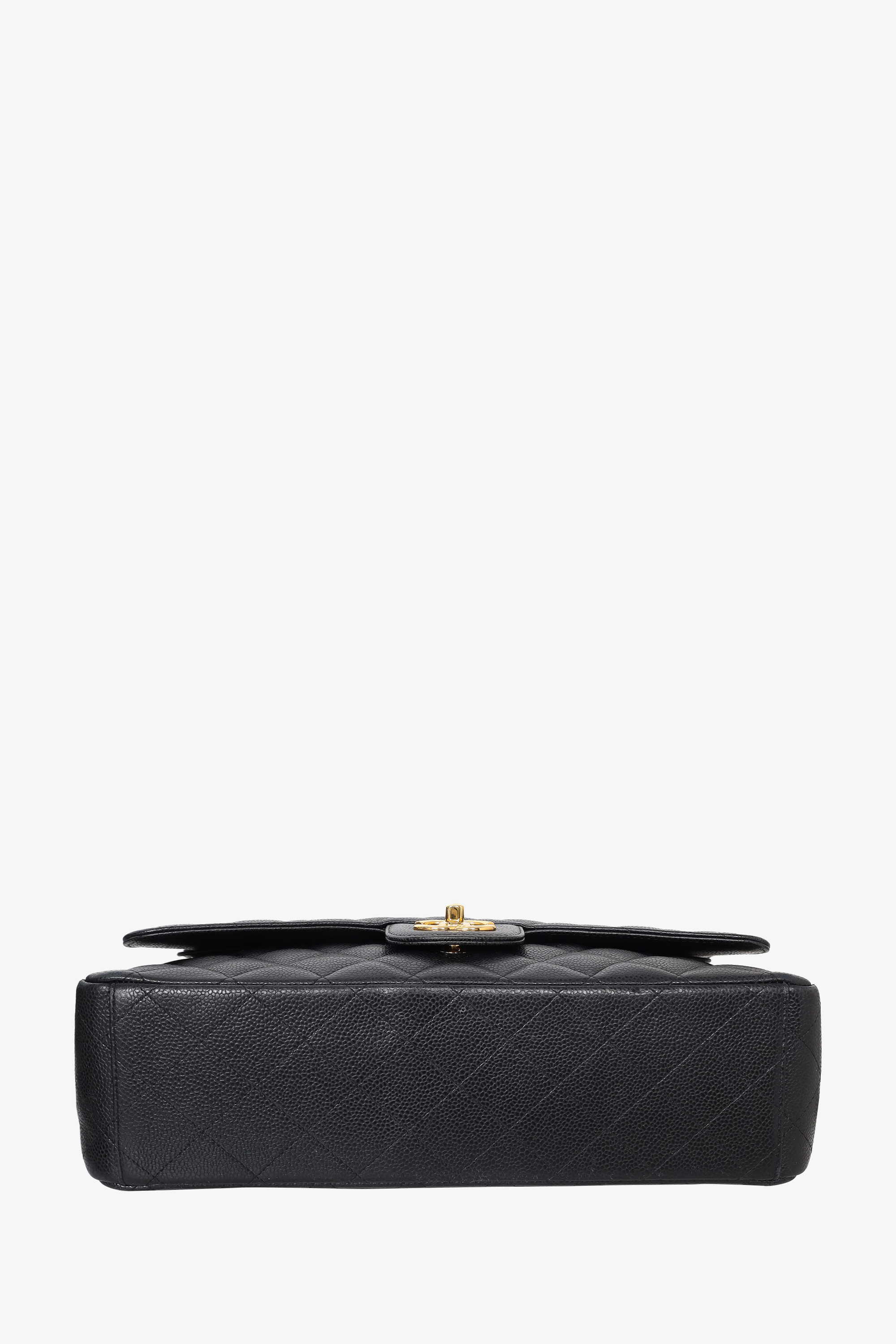 Chanel™ 2017 Black Caviar Leather Maxi Double Flap Bag