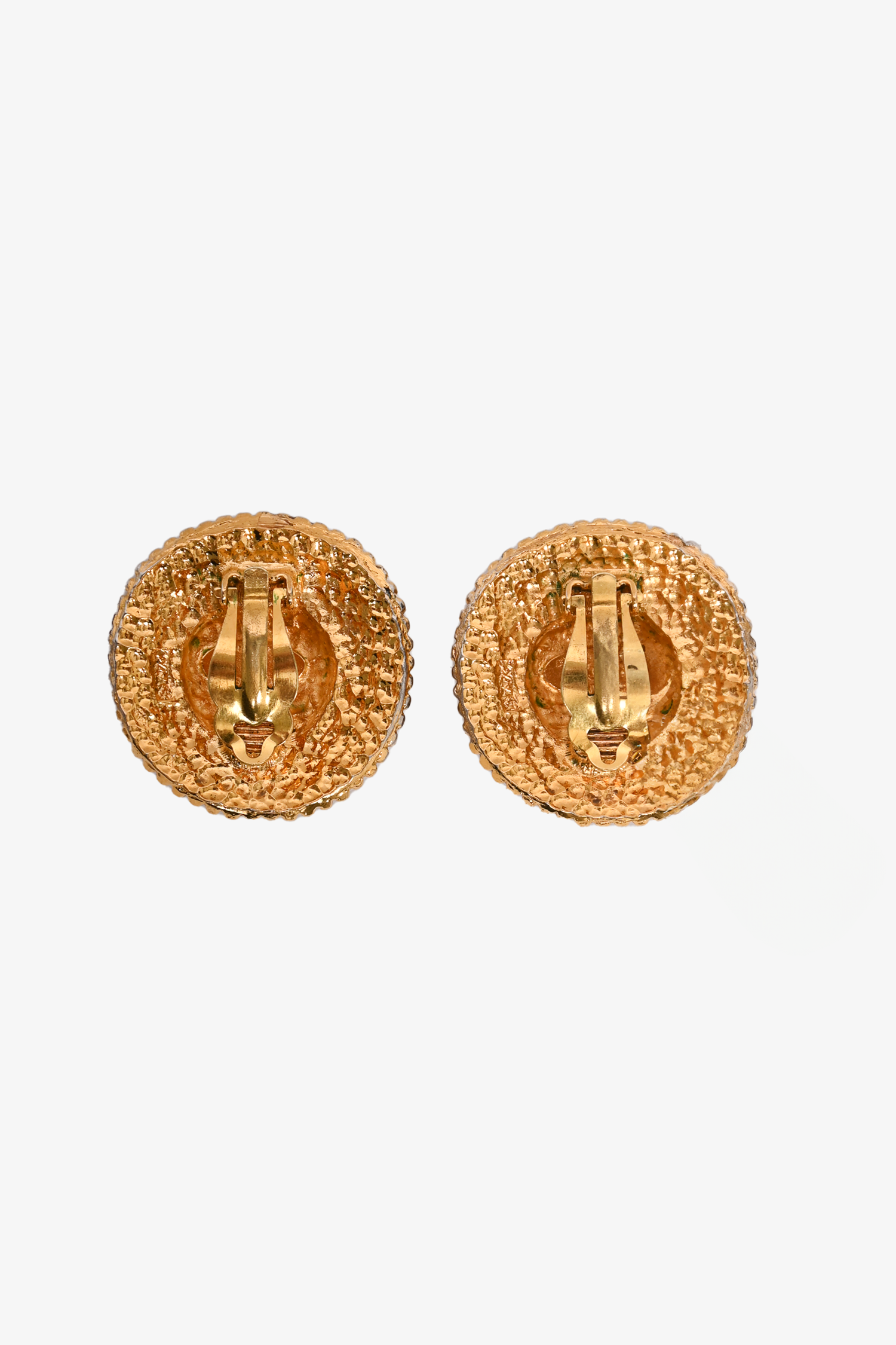 Chanel™ Gold Plated Large Circle Clip-On Earrings