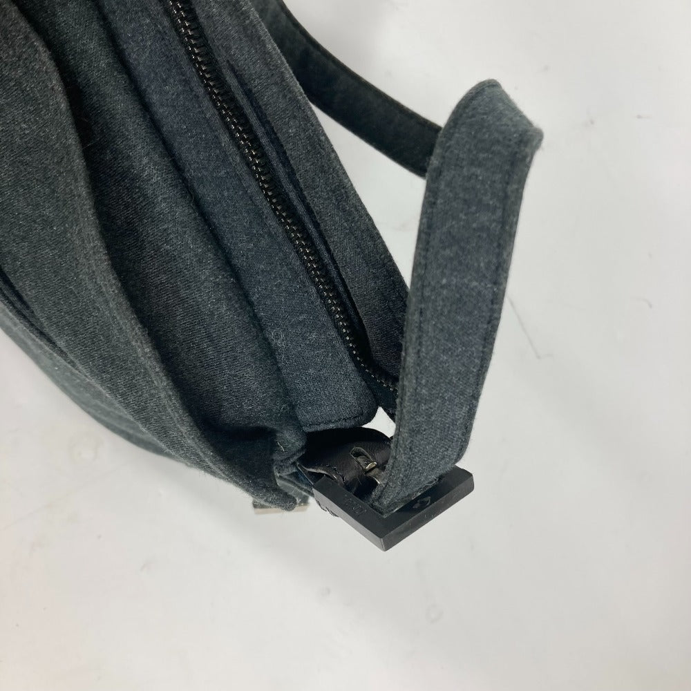 FENDI Shoulder Bag Jersey gray Mamma Bucket logo Women Used