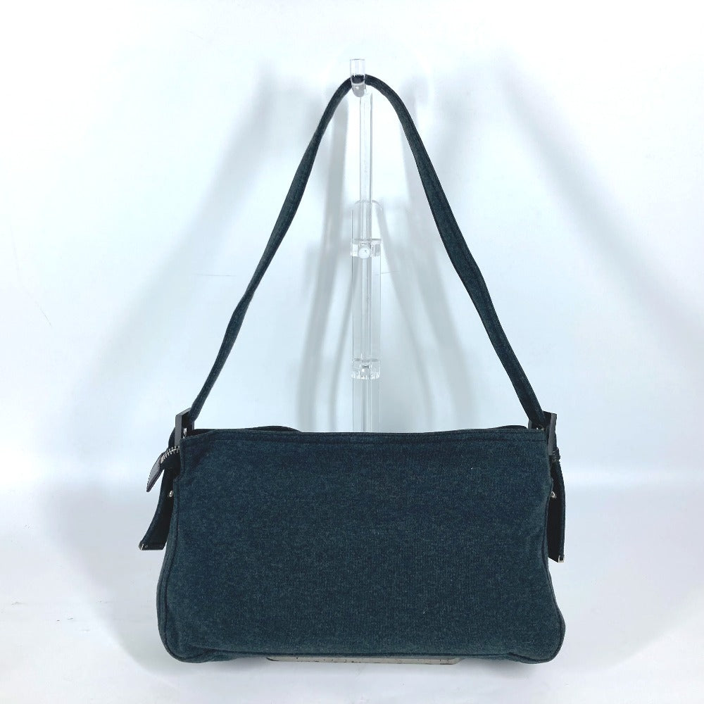 FENDI Shoulder Bag Jersey gray Mamma Bucket logo Women Used