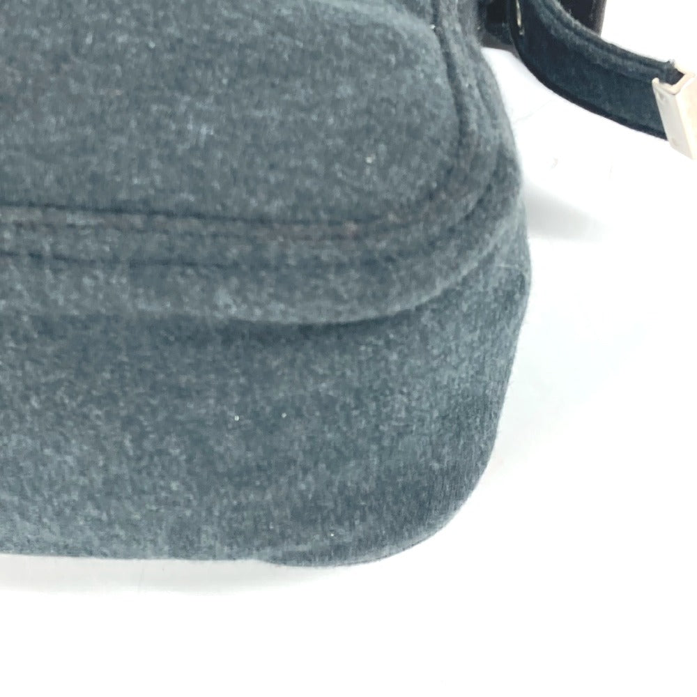 FENDI Shoulder Bag Jersey gray Mamma Bucket logo Women Used