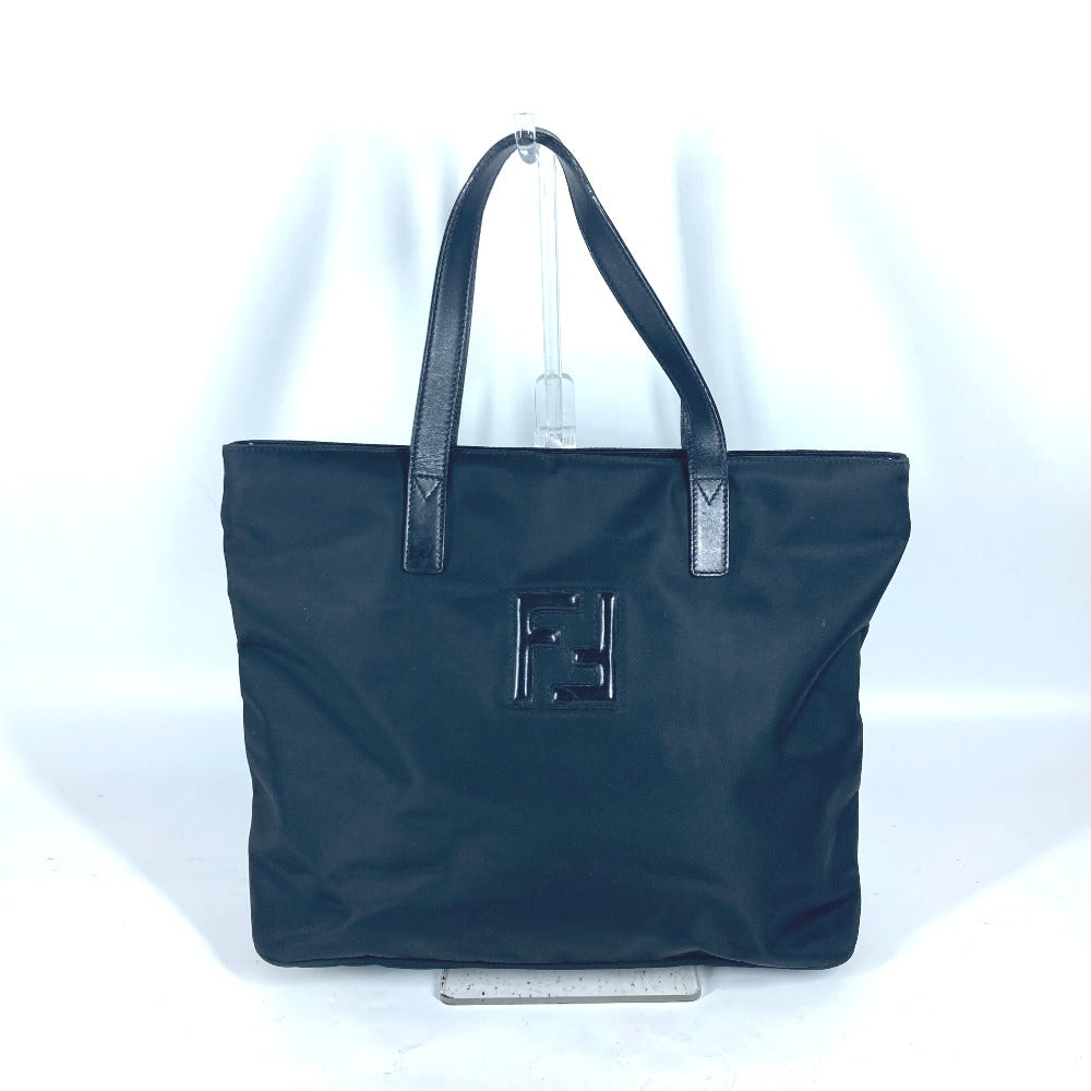 FENDI Shoulder Bag Leather / nylon black vintage FF logo Women Used