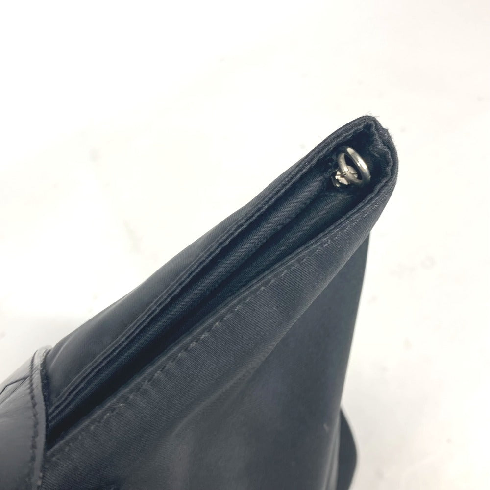 FENDI Shoulder Bag Leather / nylon black vintage FF logo Women Used