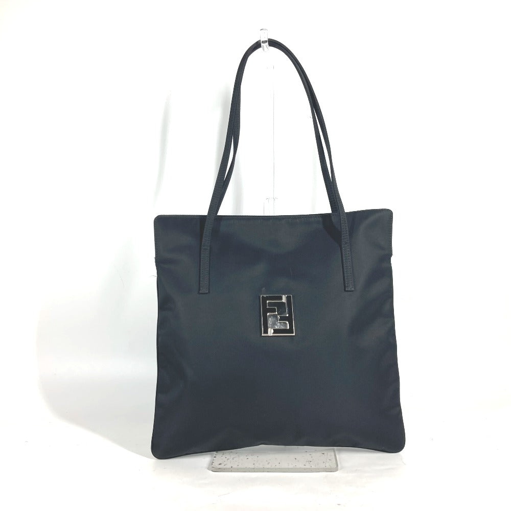 FENDI Shoulder Bag Nylon black vintage FF logo Women Used