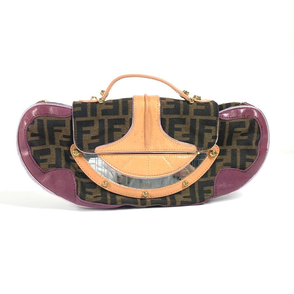FENDI Handbag Canvas / leather Brown vintage Zucca logo Women Used
