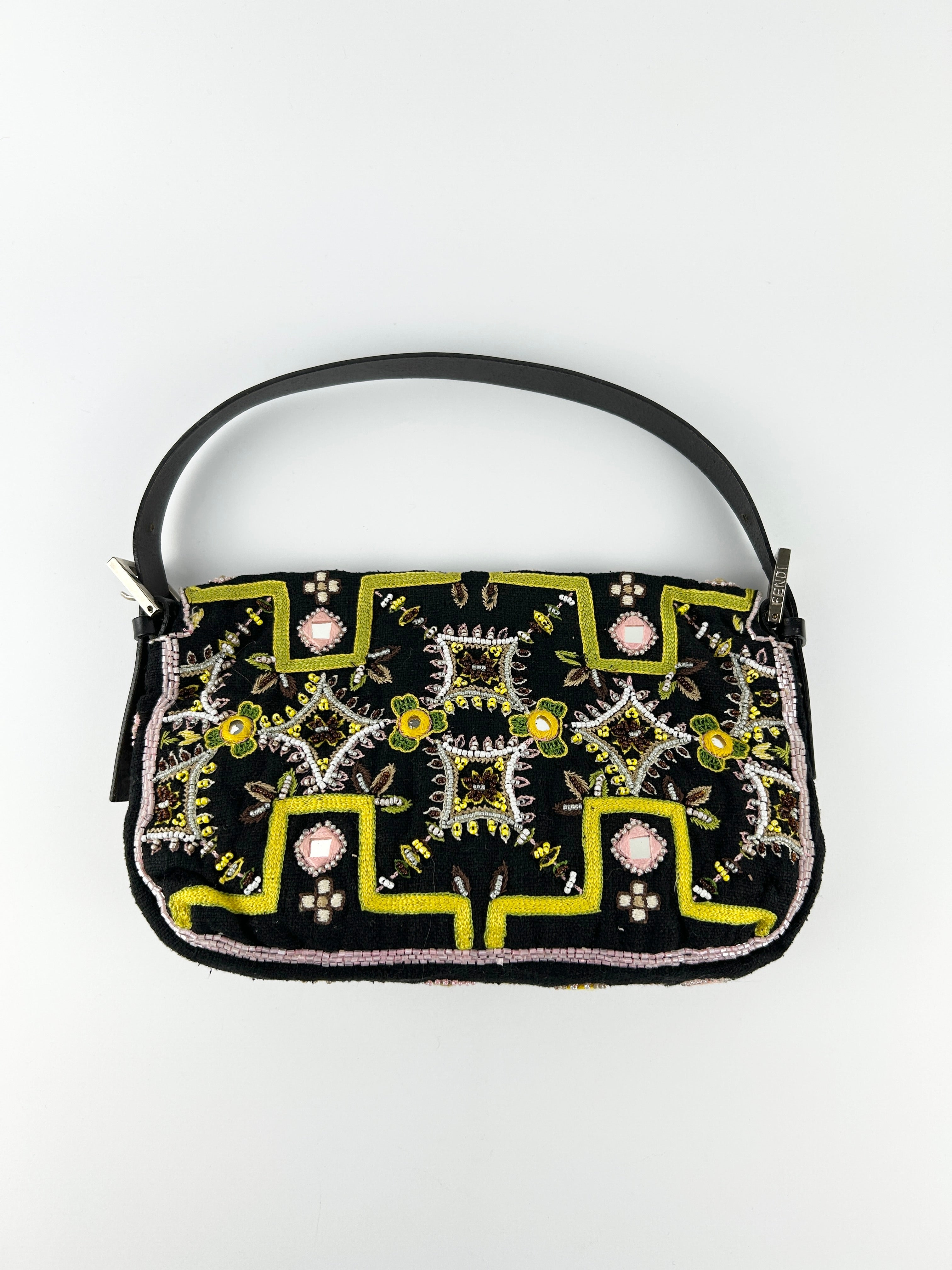 Vintage Fendi Beaded Baguette Shoulder Bag