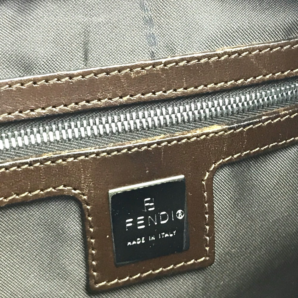 FENDI Handbag Canvas / leather Brown Zucca FF pattern Women Used