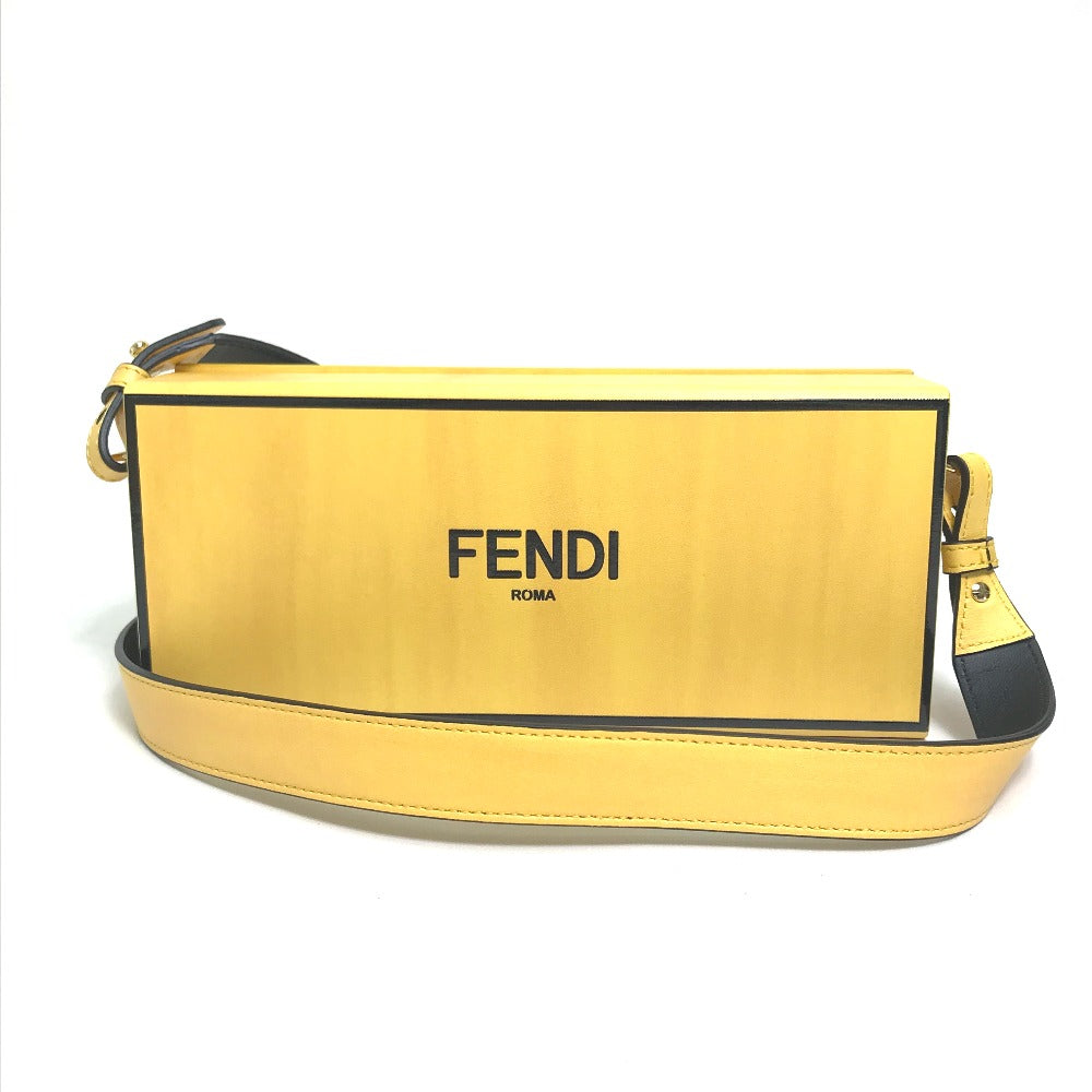 FENDI Shoulder Bag 7VA520 leather Yellow / black logo mens Used