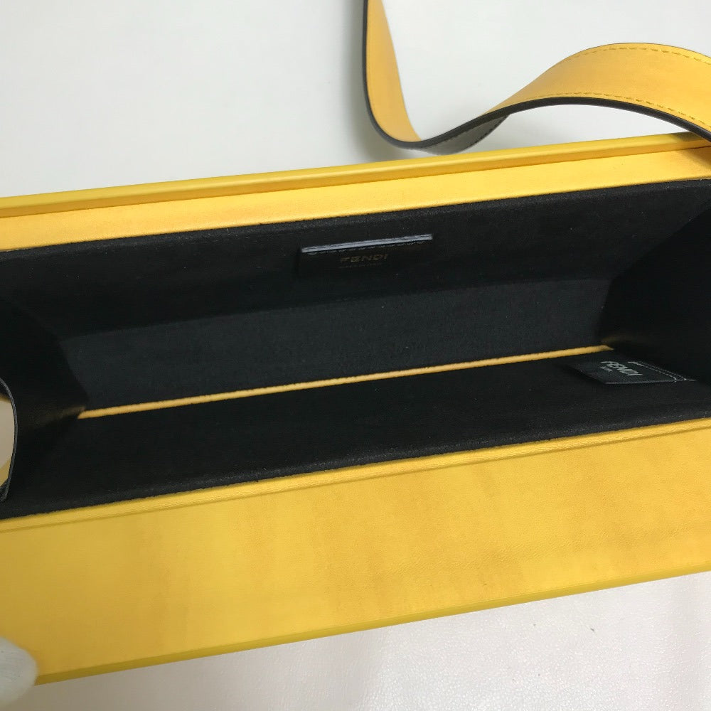 FENDI Shoulder Bag 7VA520 leather Yellow / black logo mens Used