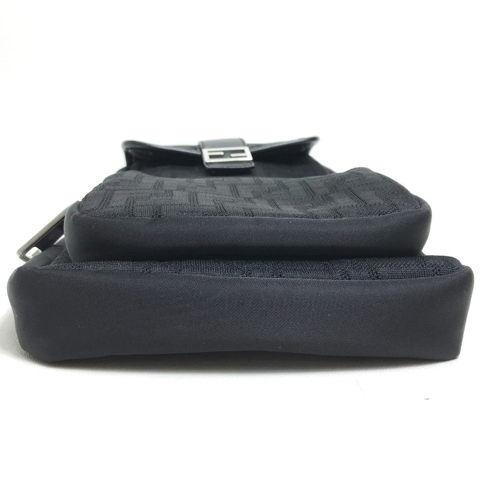 FENDI Shoulder Bag 7VZ049 Fabric / Leather Black / red Belt bag Zucca FF pattern mens Used