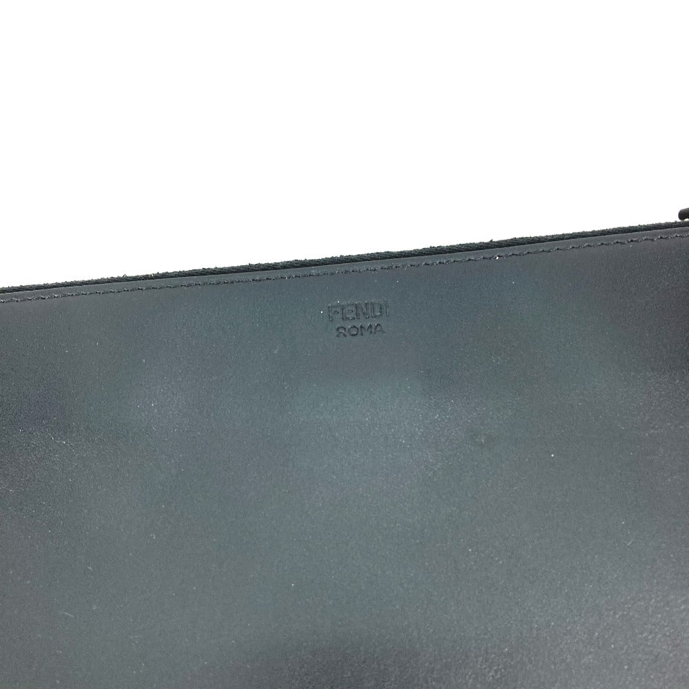 FENDI Clutch bag 7N0078 leather black Monster Bugs mens Used