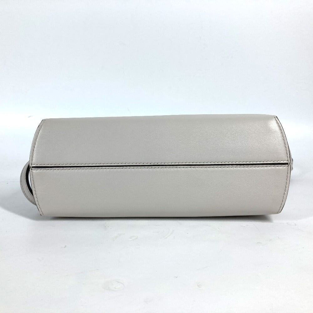 FENDI Clutch bag 8BP129 leather White gray type Shoulder Crossbody Pochette first small Women Used