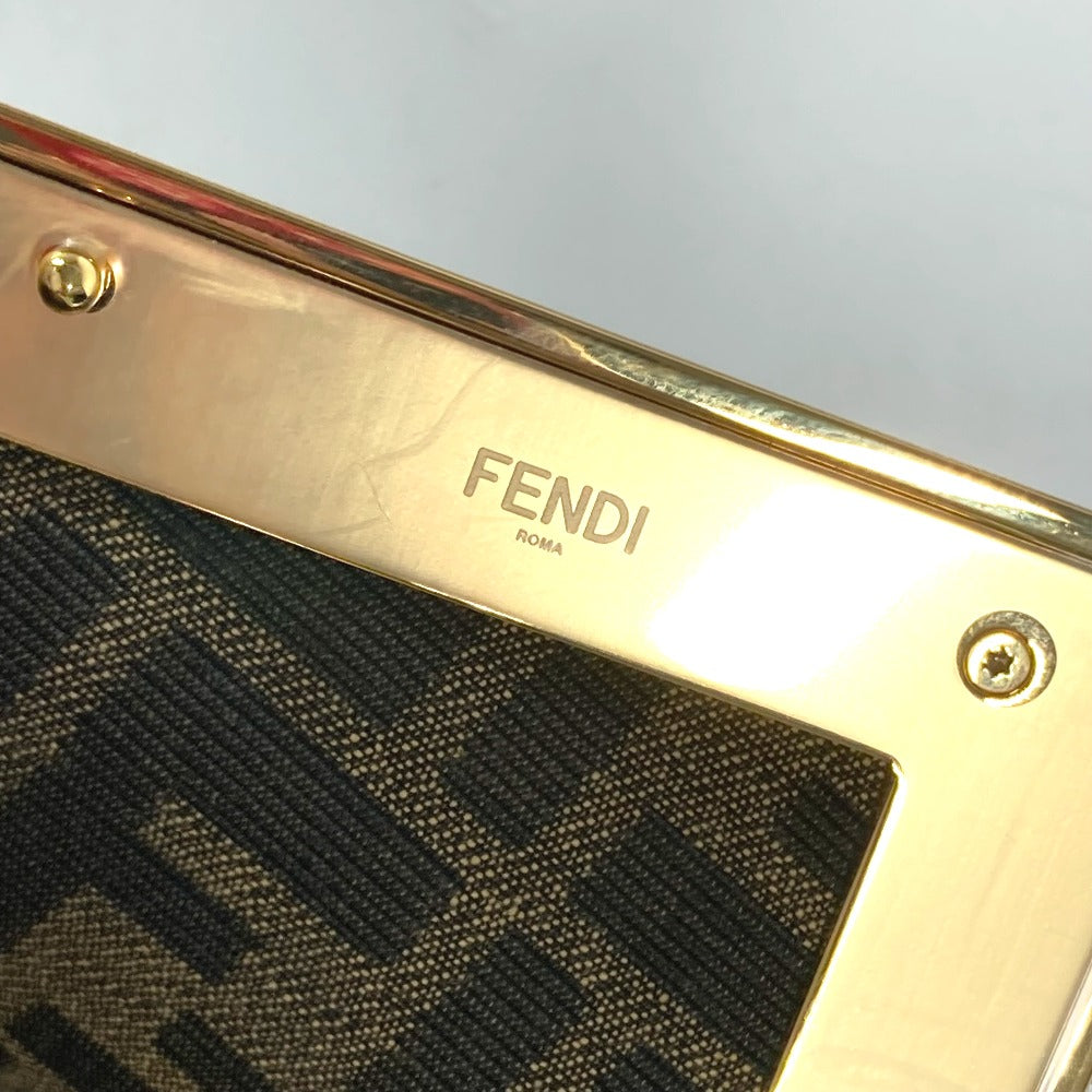 FENDI Clutch bag 8BP129 leather White gray type Shoulder Crossbody Pochette first small Women Used