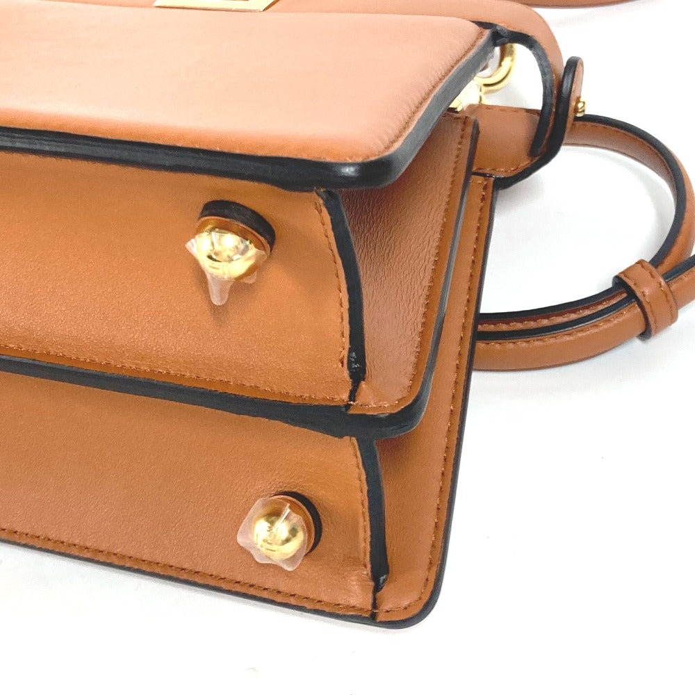 FENDI Shoulder Bag 8BN335 leather Brown Peekaboo ISeeU Petit Women Used