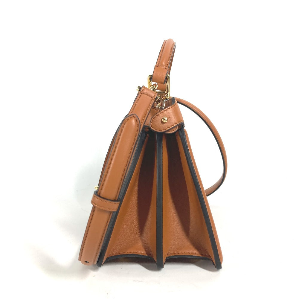 FENDI Shoulder Bag 8BN335 leather Brown Peekaboo ISeeU Petit Women Used