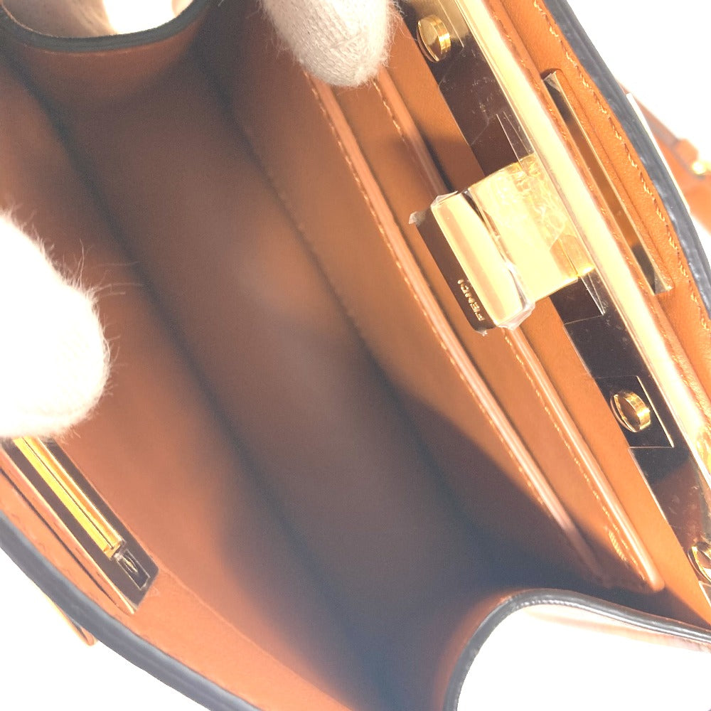 FENDI Shoulder Bag 8BN335 leather Brown Peekaboo ISeeU Petit Women Used