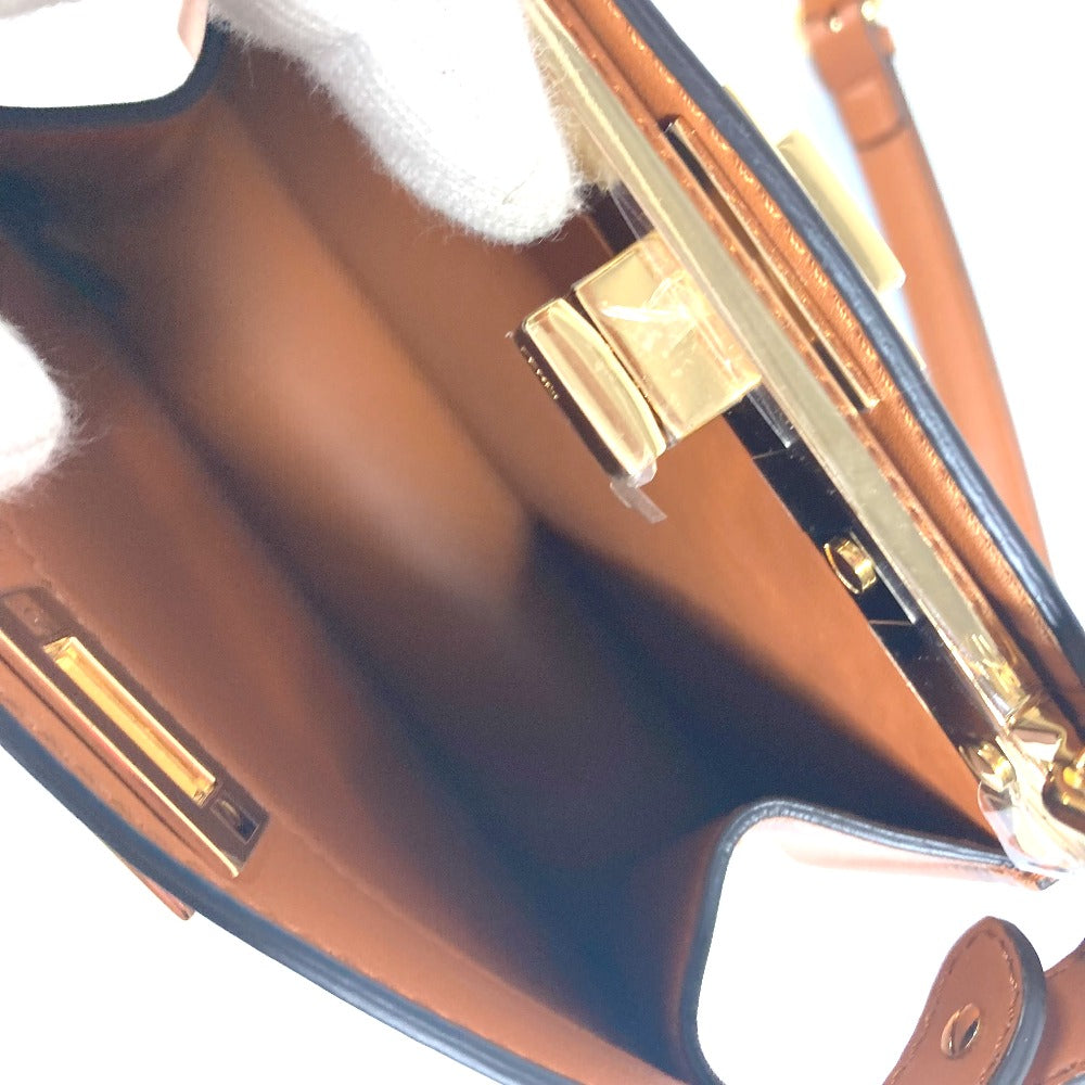 FENDI Shoulder Bag 8BN335 leather Brown Peekaboo ISeeU Petit Women Used