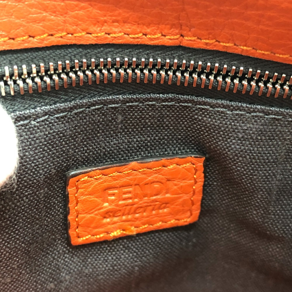 FENDI Clutch bag 7VA350 leather Orange Celeria