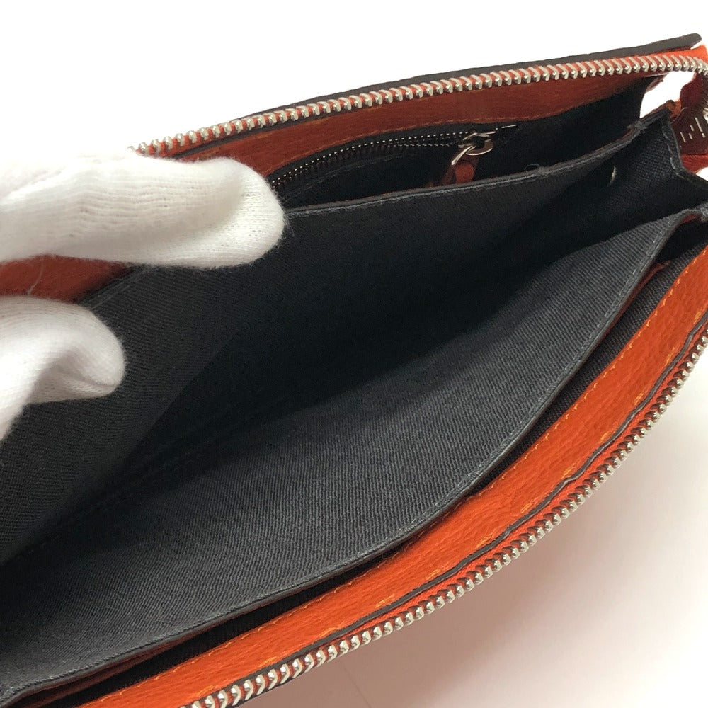 FENDI Clutch bag 7VA350 leather Orange Celeria