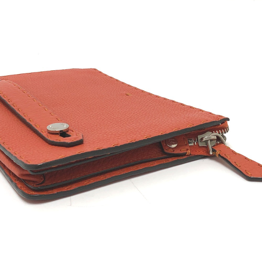 FENDI Clutch bag 7VA350 leather Orange Celeria