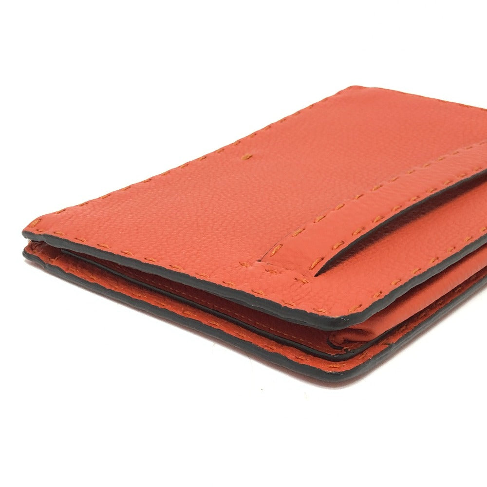 FENDI Clutch bag 7VA350 leather Orange Celeria