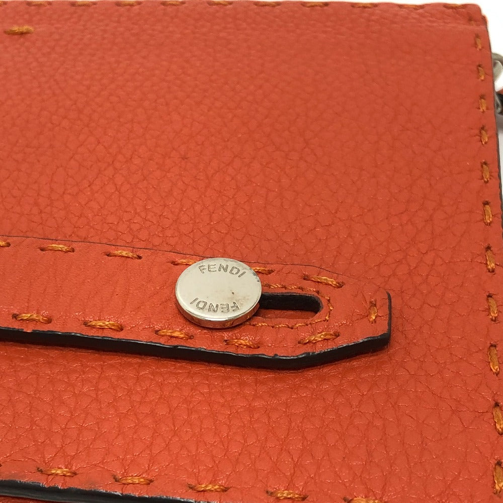 FENDI Clutch bag 7VA350 leather Orange Celeria