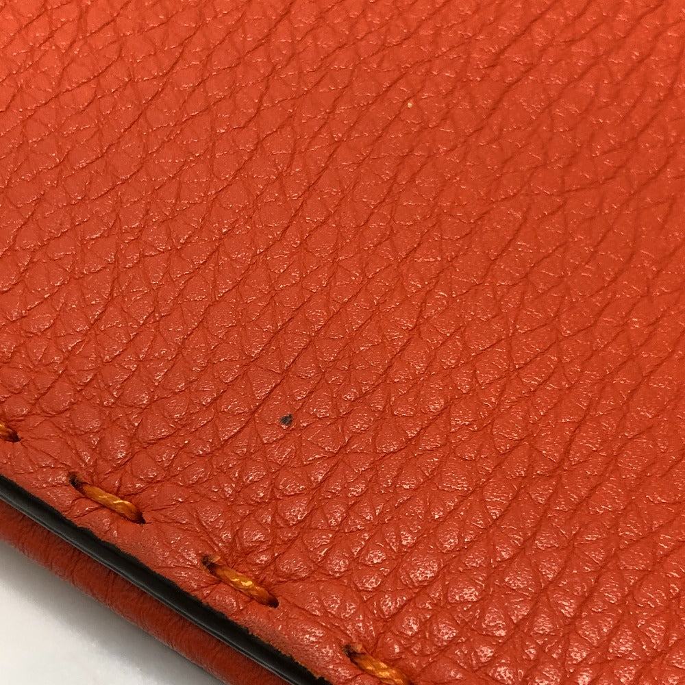 FENDI Clutch bag 7VA350 leather Orange Celeria