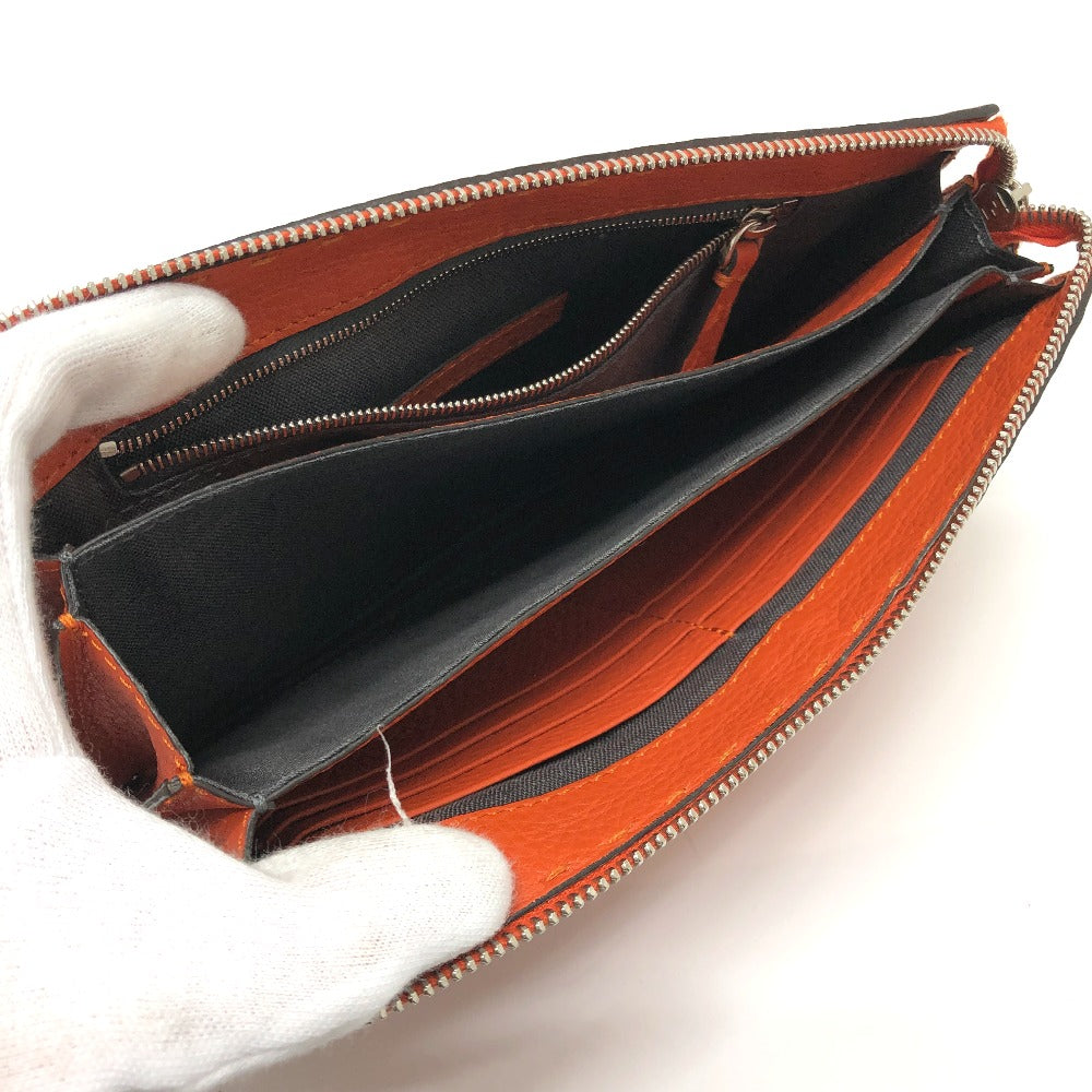 FENDI Clutch bag 7VA350 leather Orange Celeria