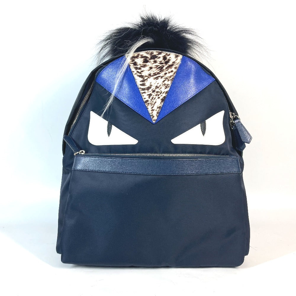 FENDI Backpack 7VZ012 Nylon Navy Bag Monster Bugs unisex(Unisex) Used