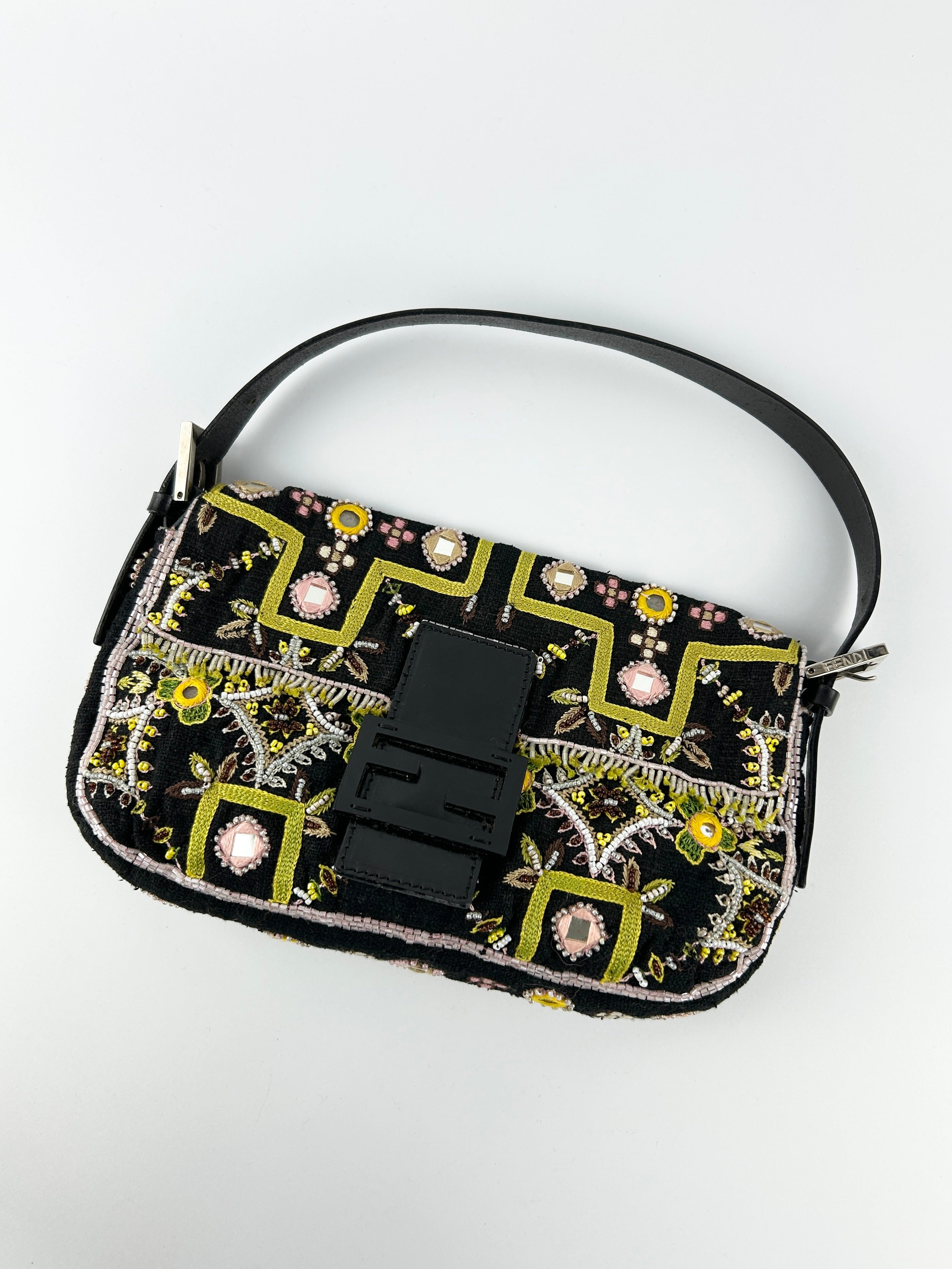 Vintage Fendi Beaded Baguette Shoulder Bag