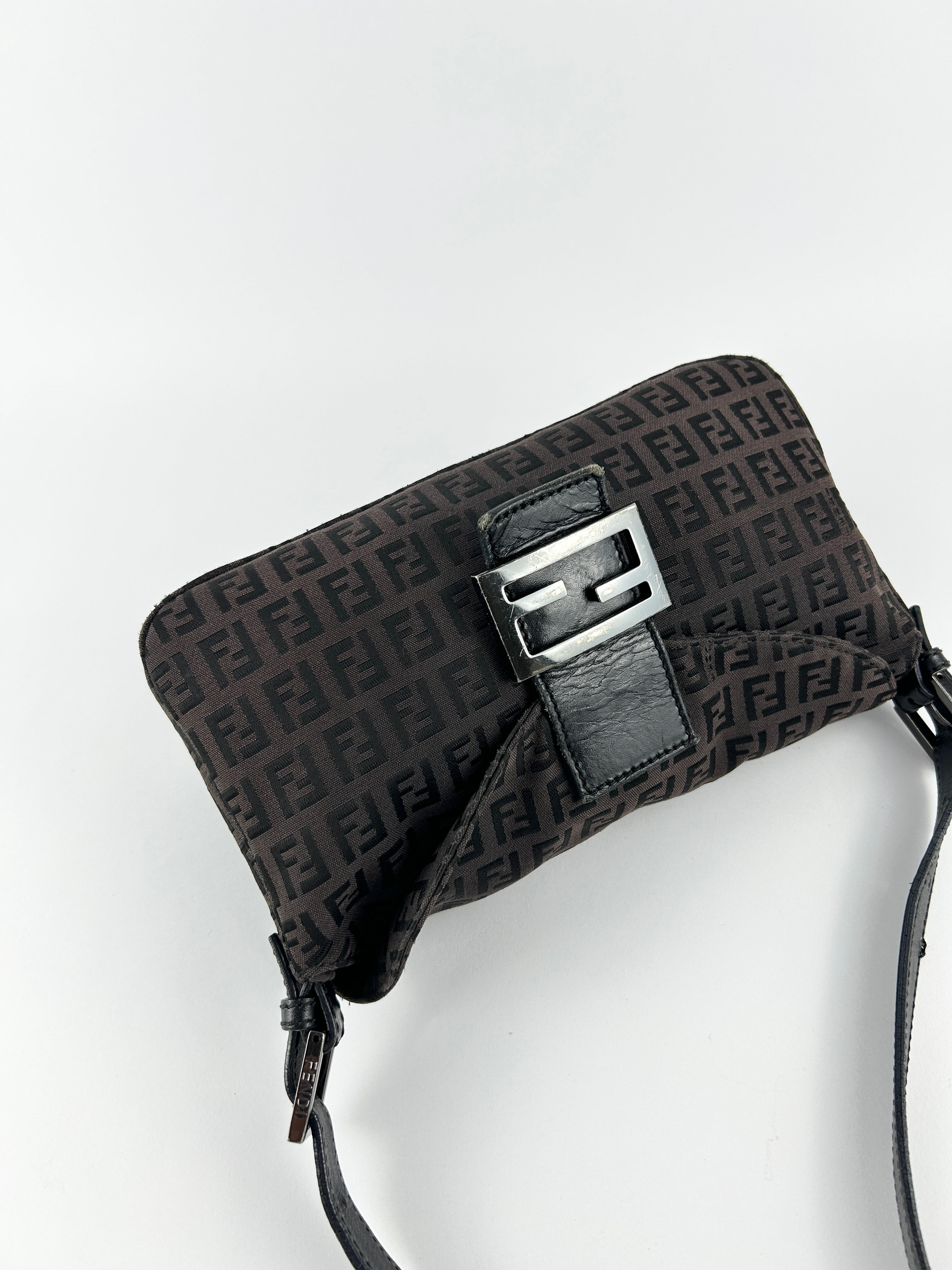 Vintage Fendi Zucca Baguette Shoulder Bag