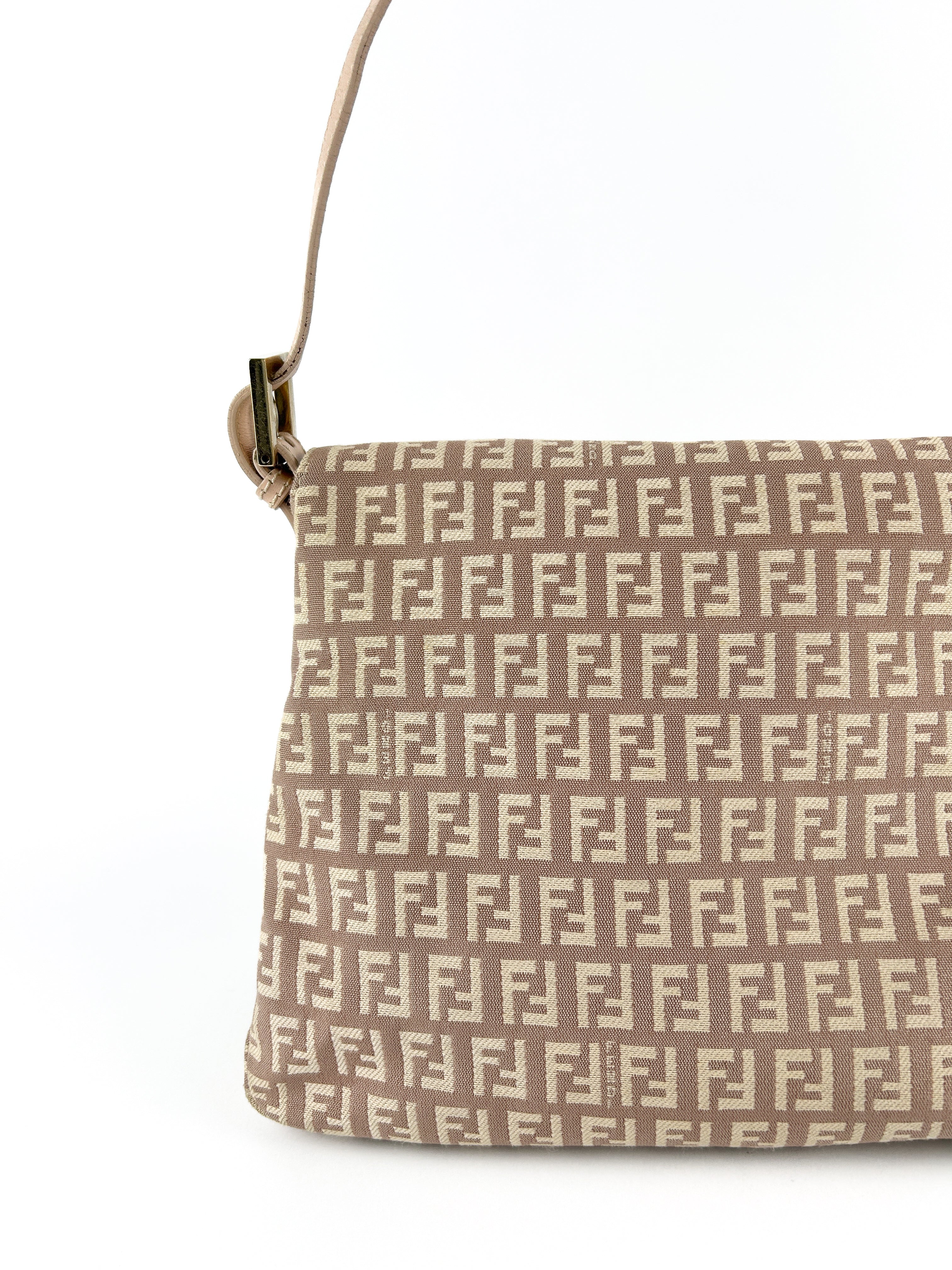 Vintage Fendi Zucca Pink Mamma Baguette Shoulder Bag