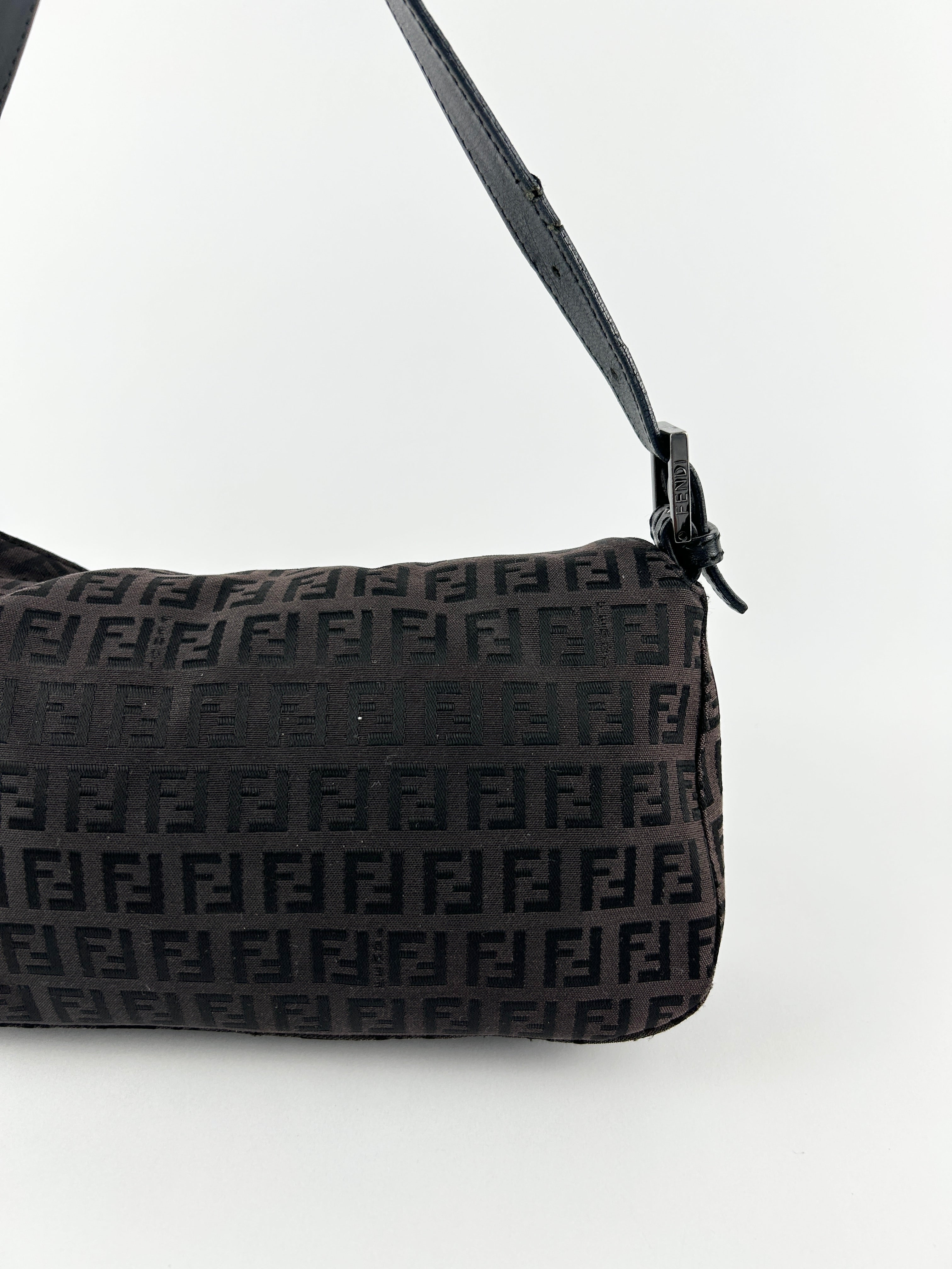 Vintage Fendi Zucca Baguette Shoulder Bag