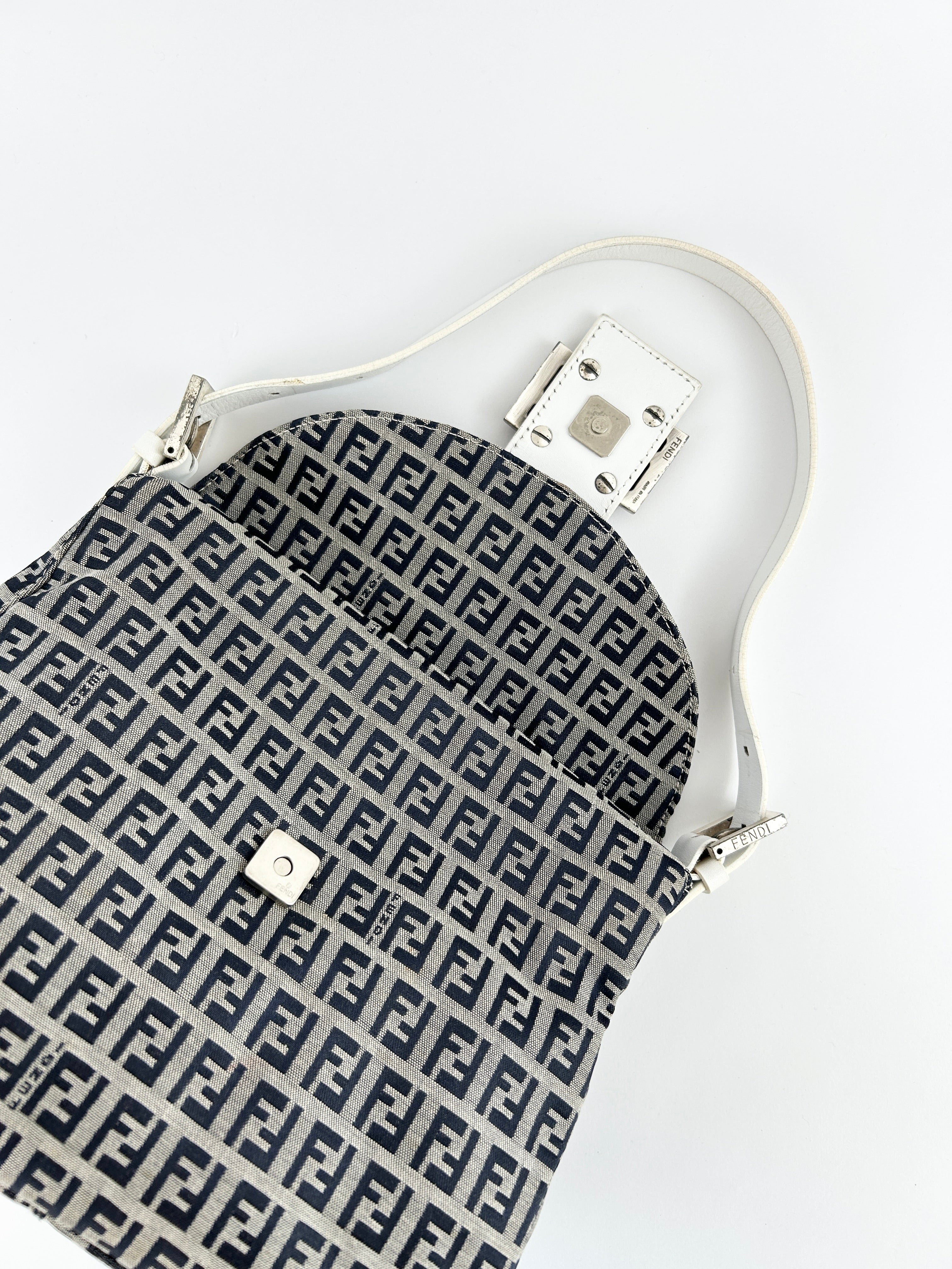 Vintage Fendi Zucca Mamma Baguette Shoulder Bag