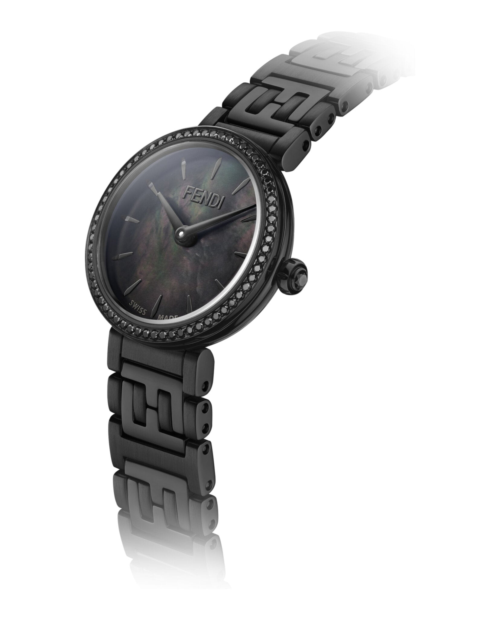 Fendi Womens Forever Fendi Black 19mm Bracelet Fashion Watch