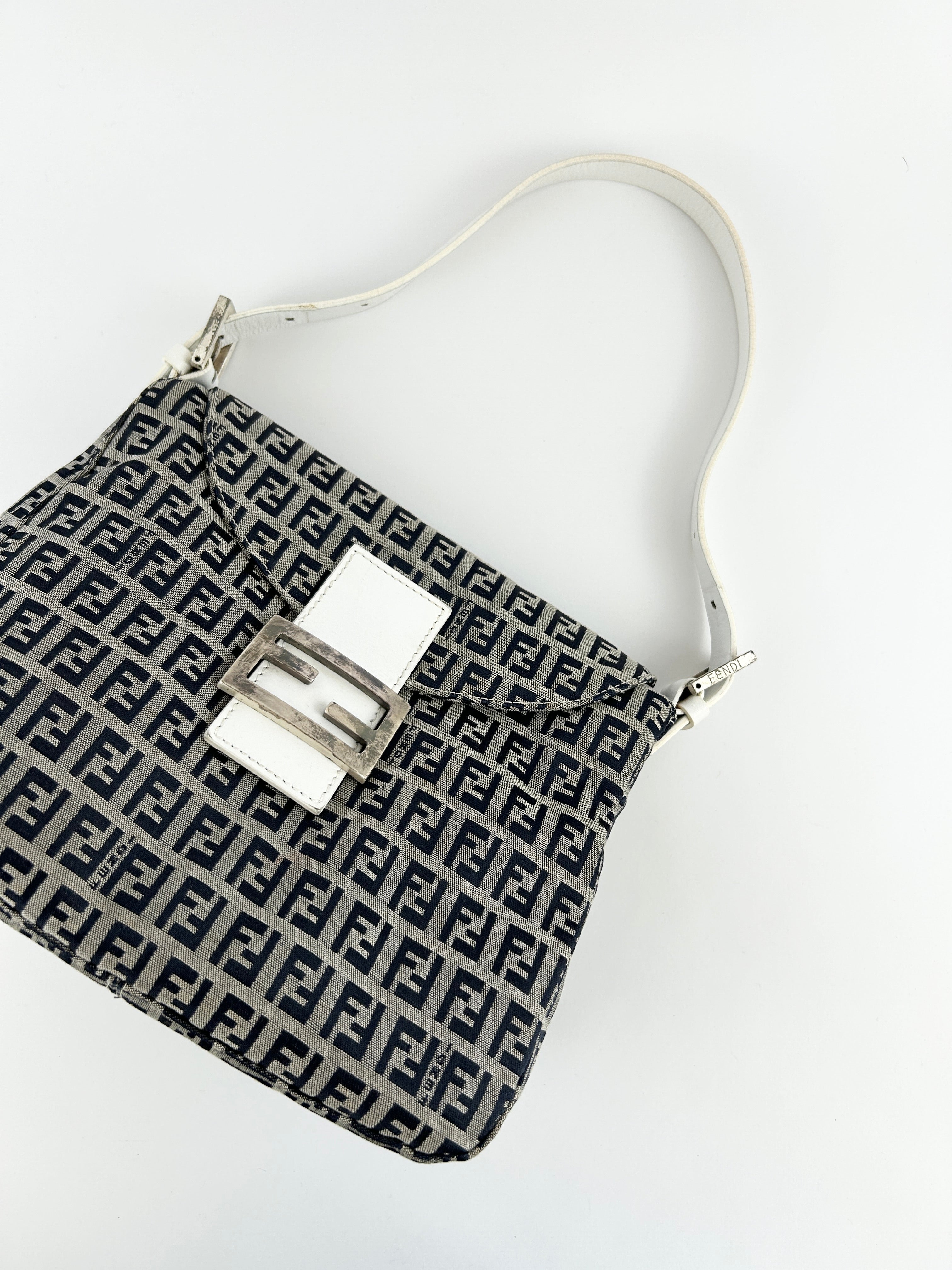Vintage Fendi Zucca Mamma Baguette Shoulder Bag
