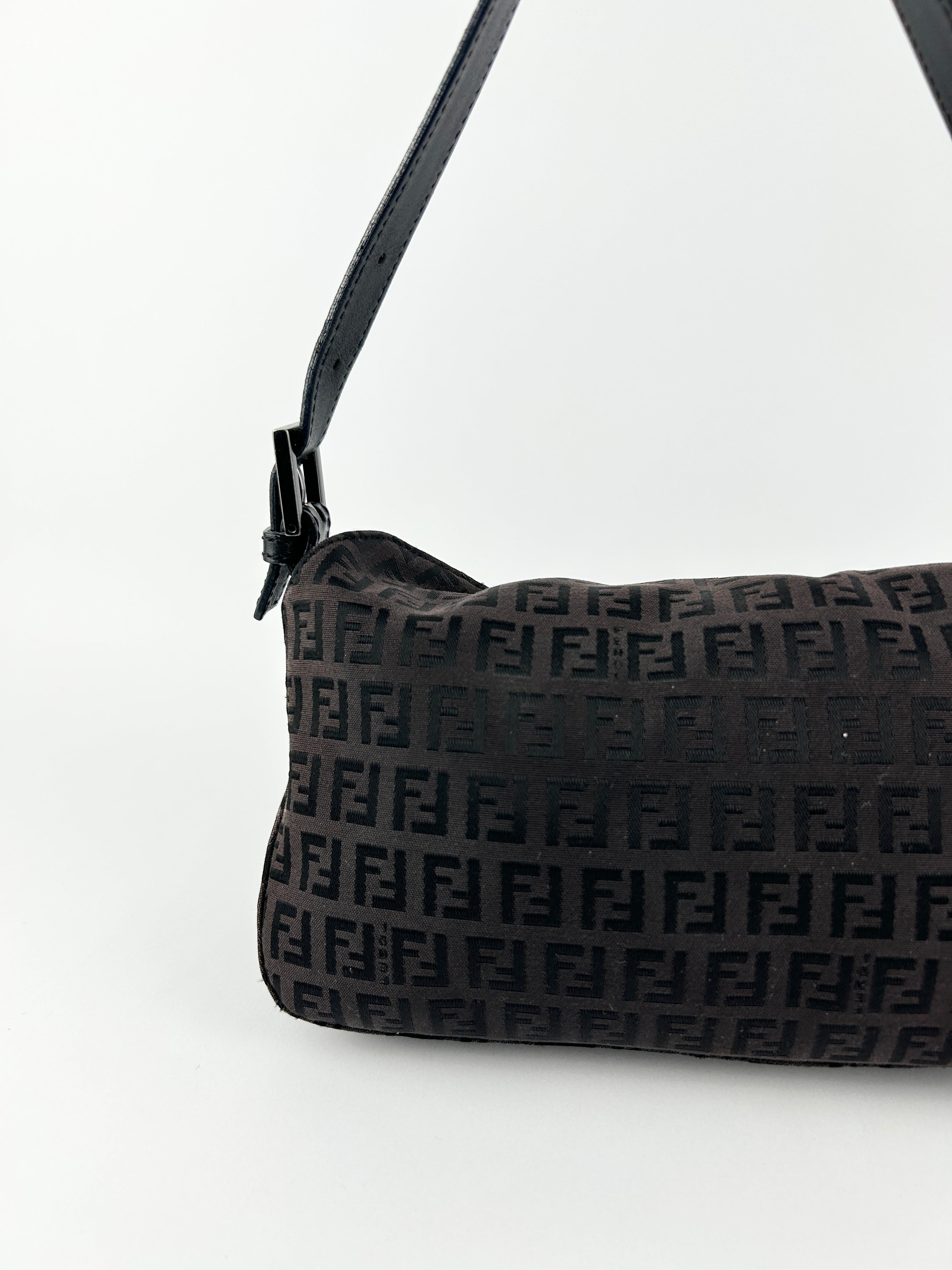 Vintage Fendi Zucca Baguette Shoulder Bag