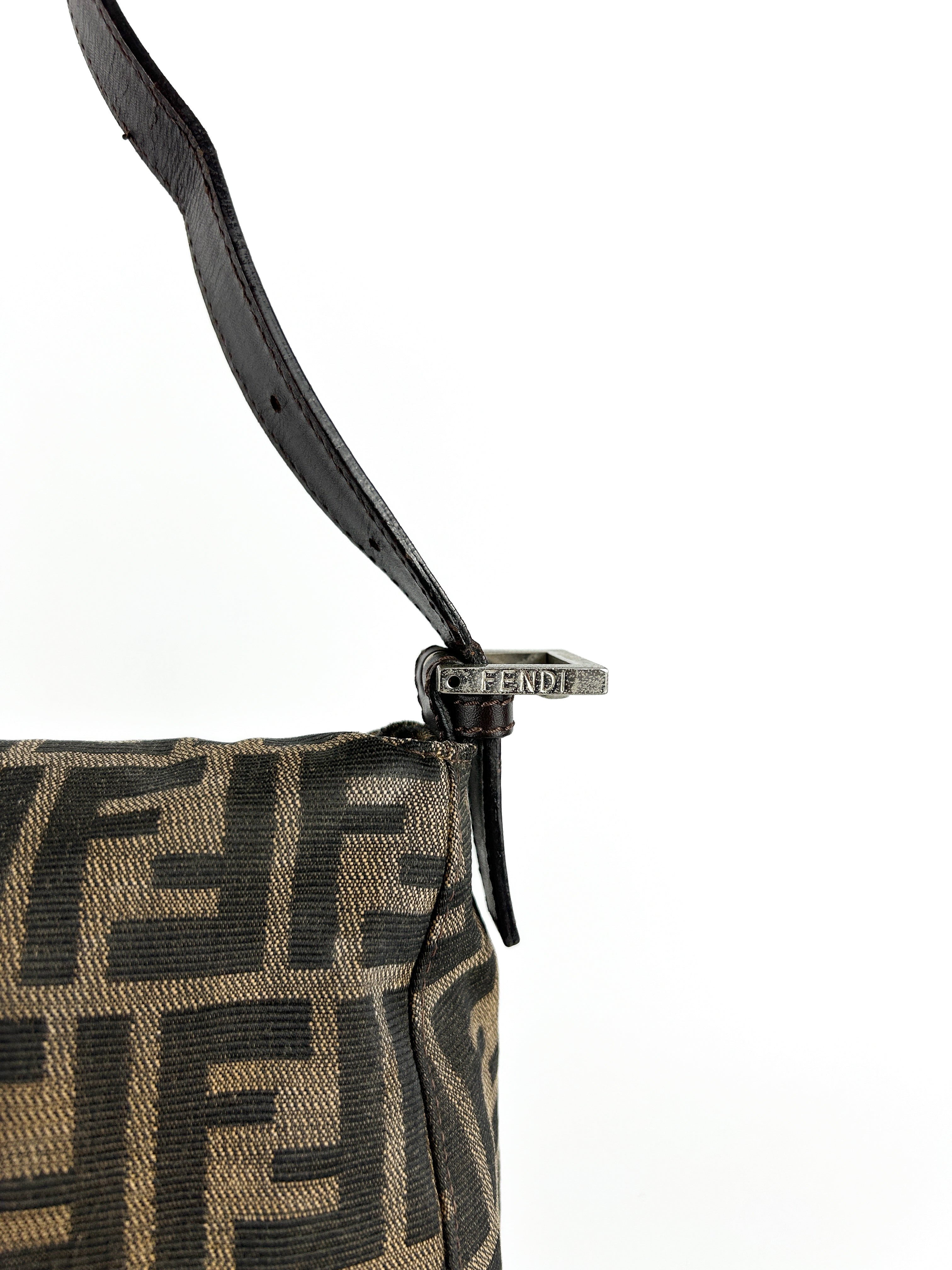 Vintage Fendi Zucca Mamma Baguette Shoulder Bag